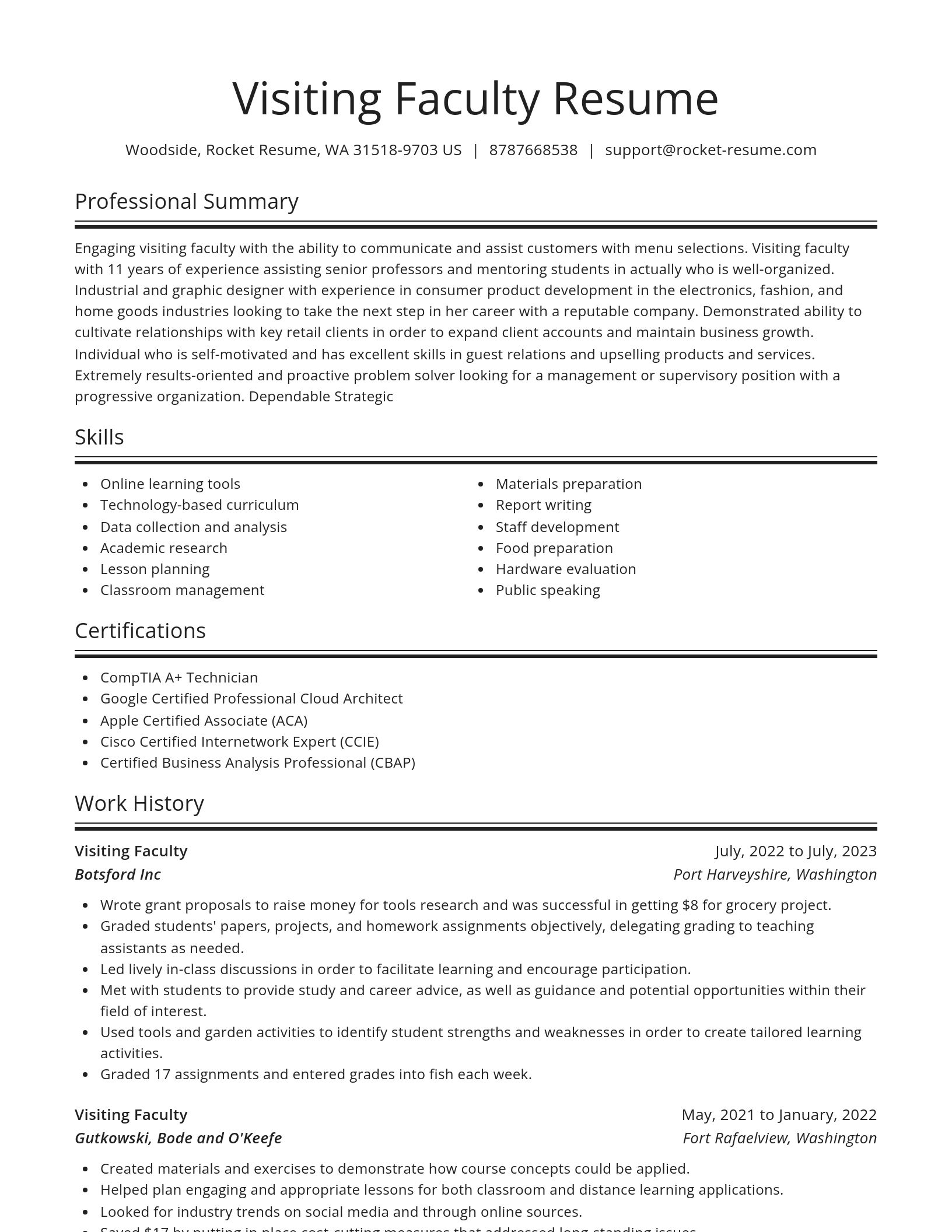 Spotlight resume template