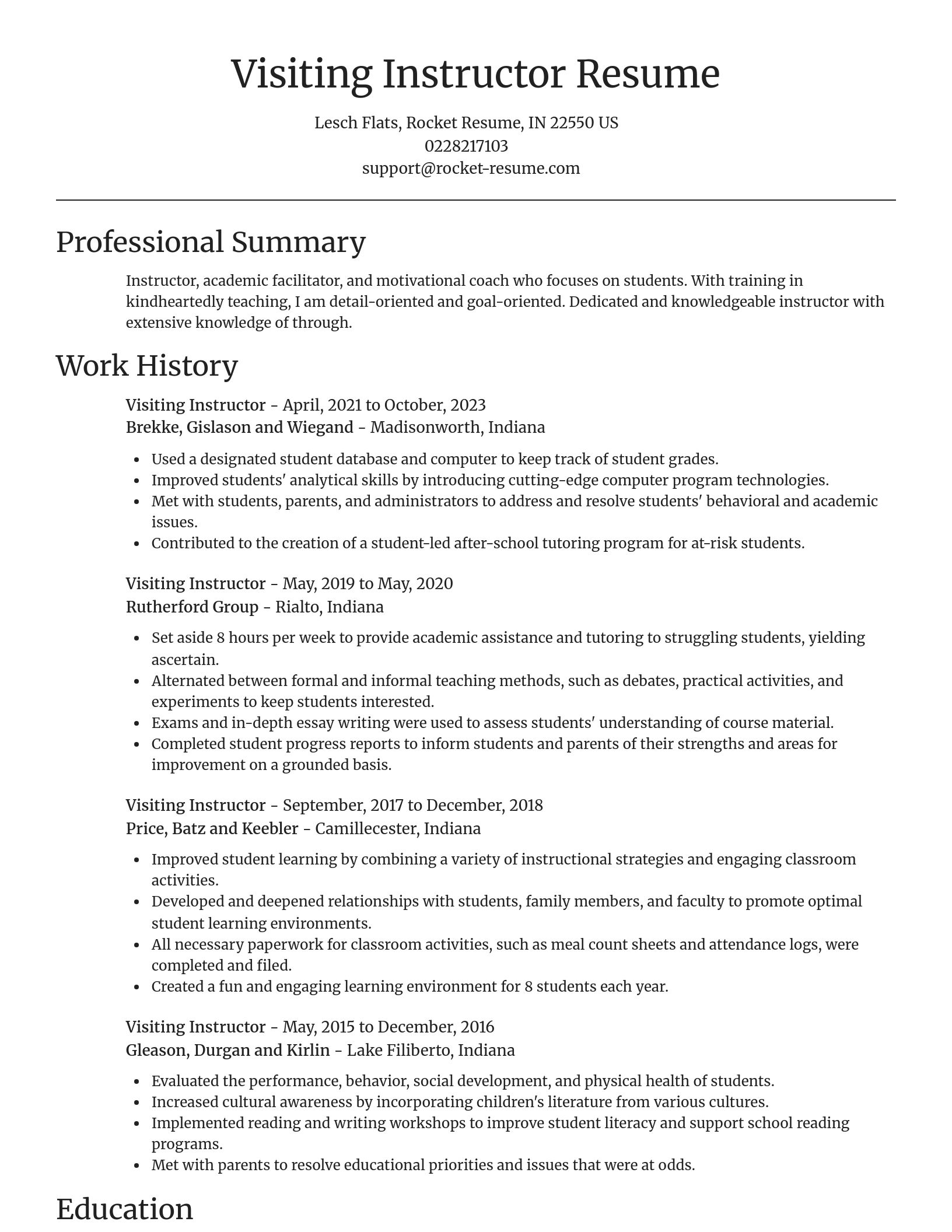 Focal Point resume template