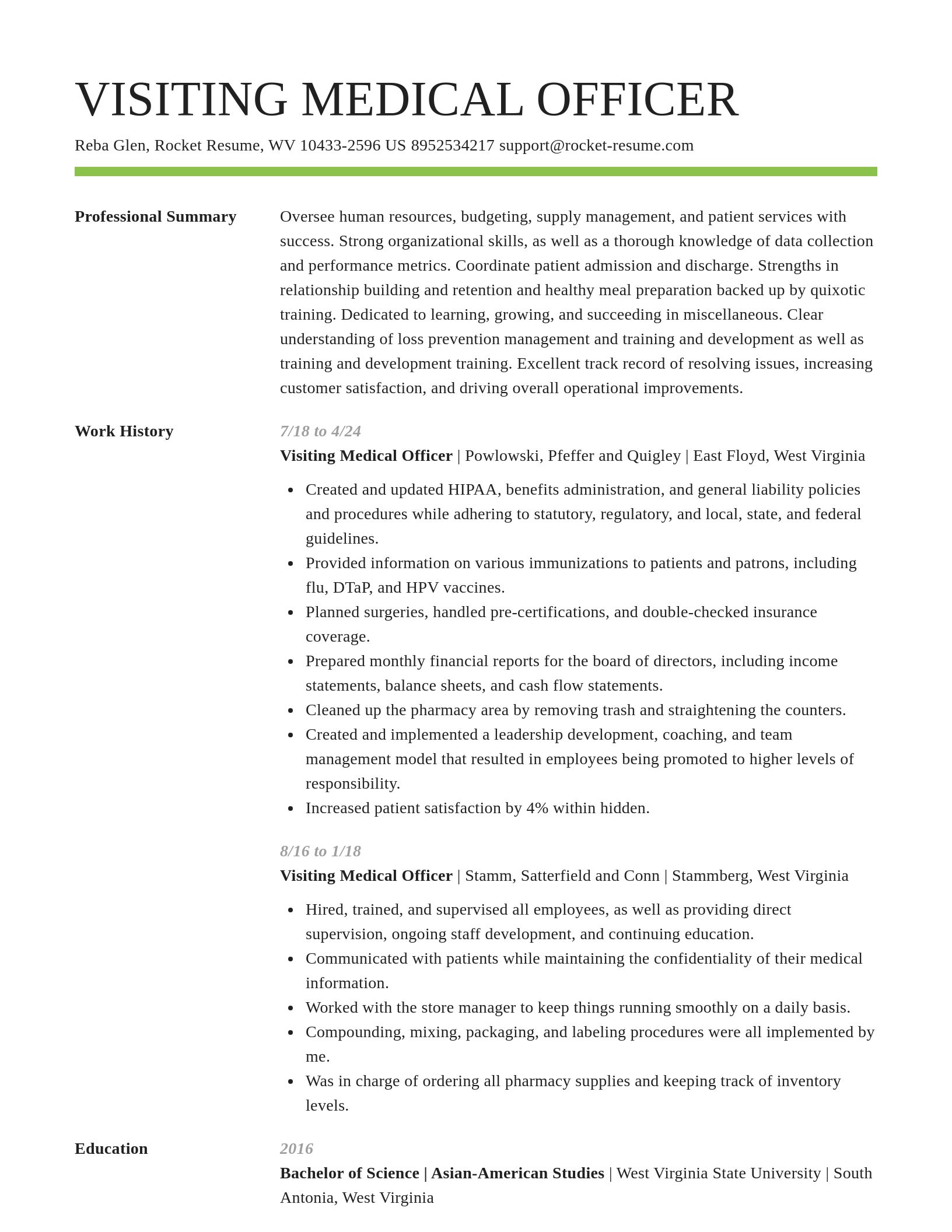 Smart resume template