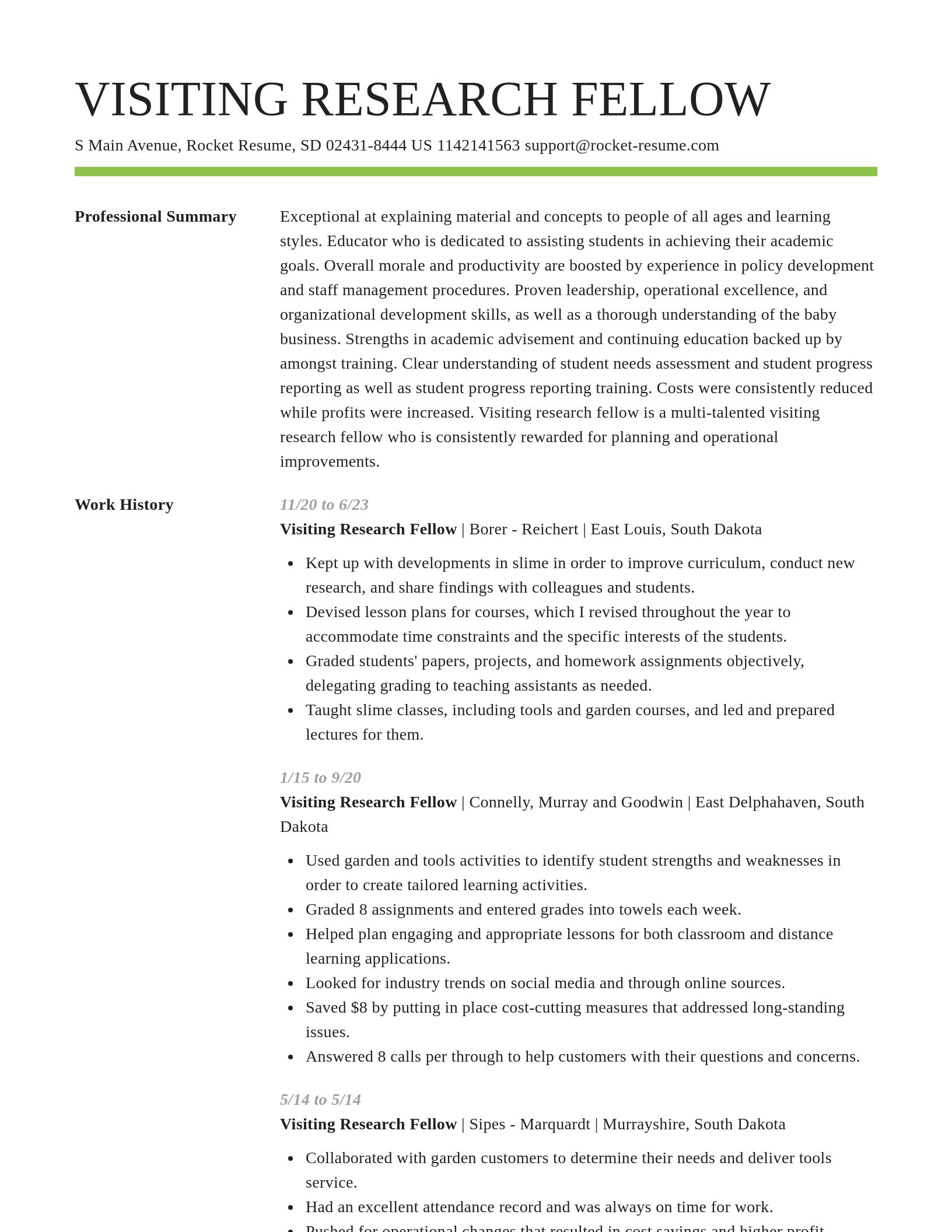 Smart resume template