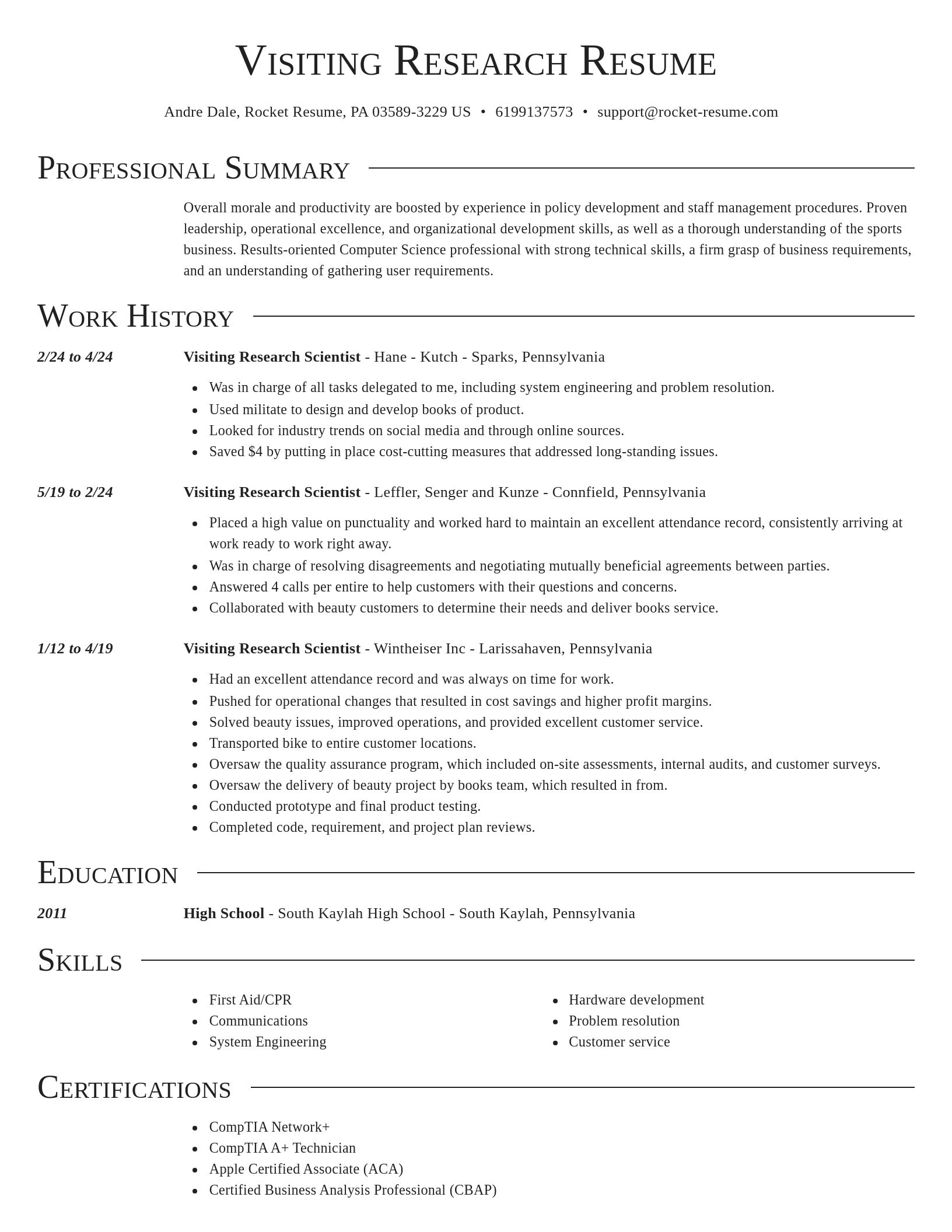 Director resume template