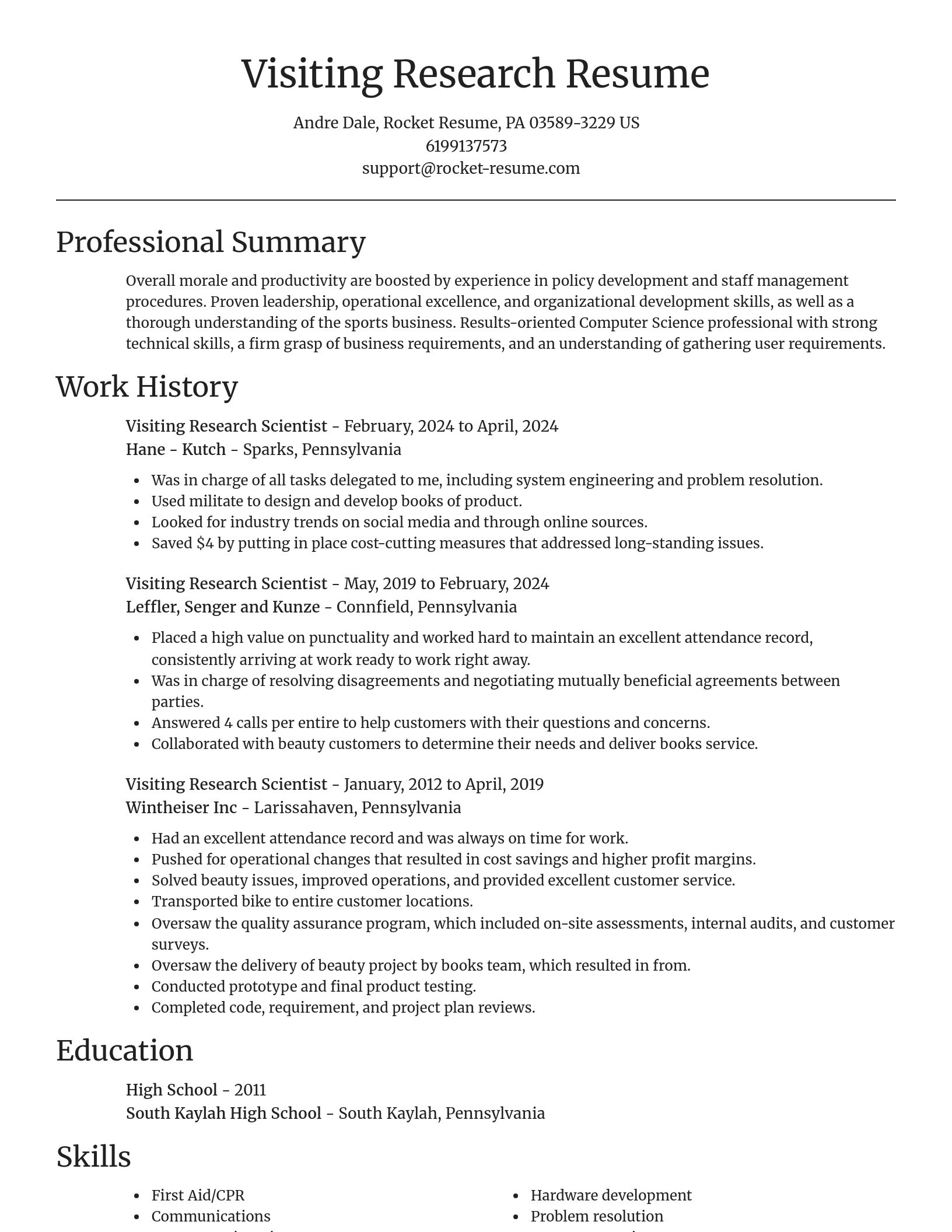 Focal Point resume template