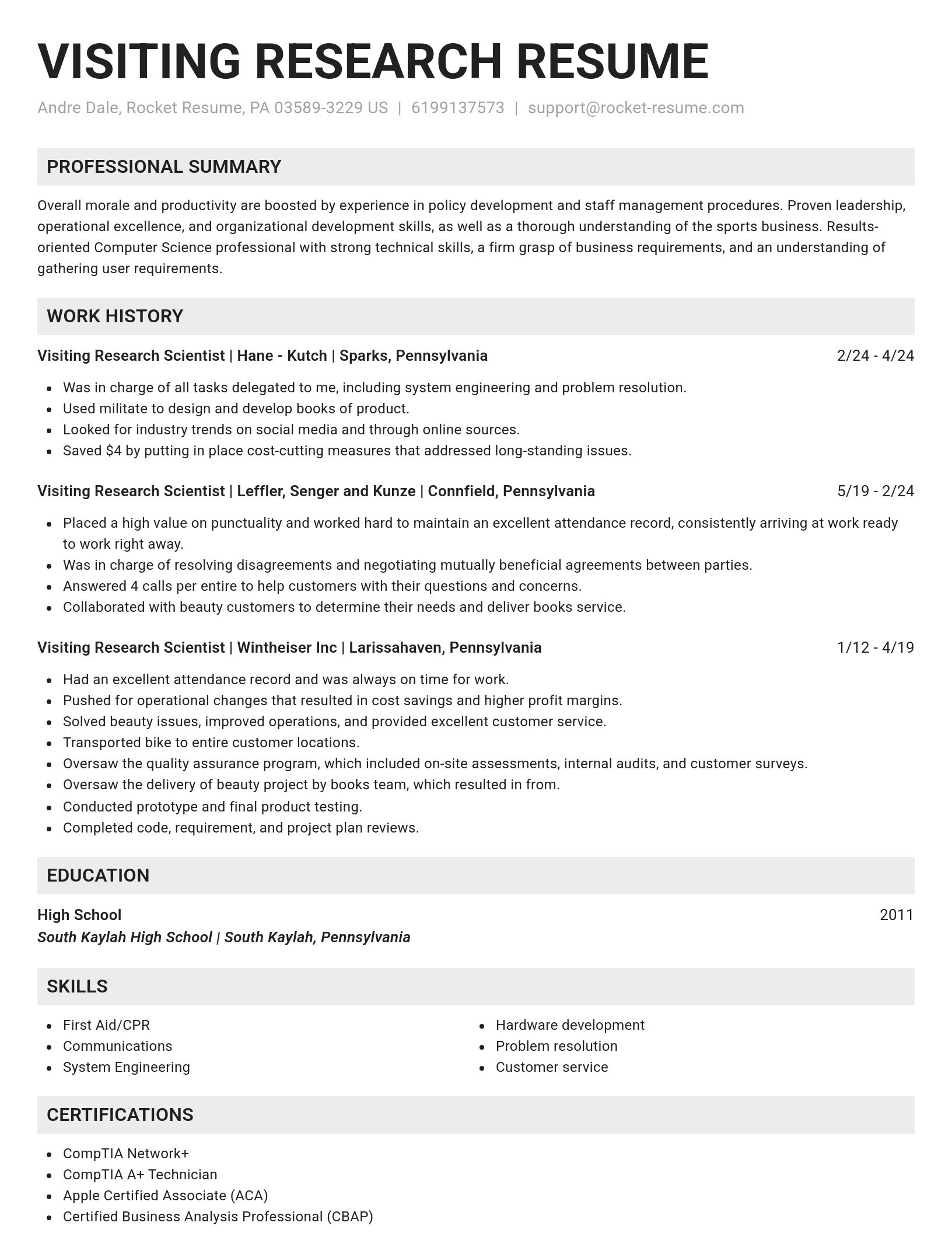 Genius resume template