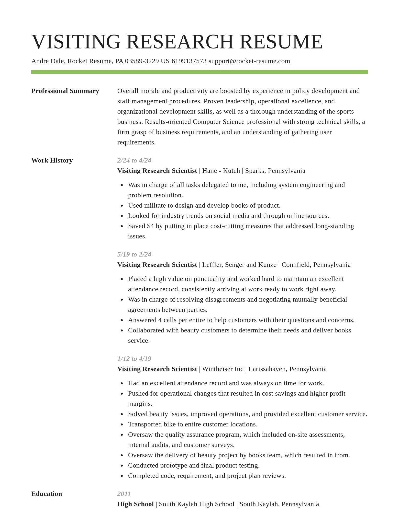 Smart resume template