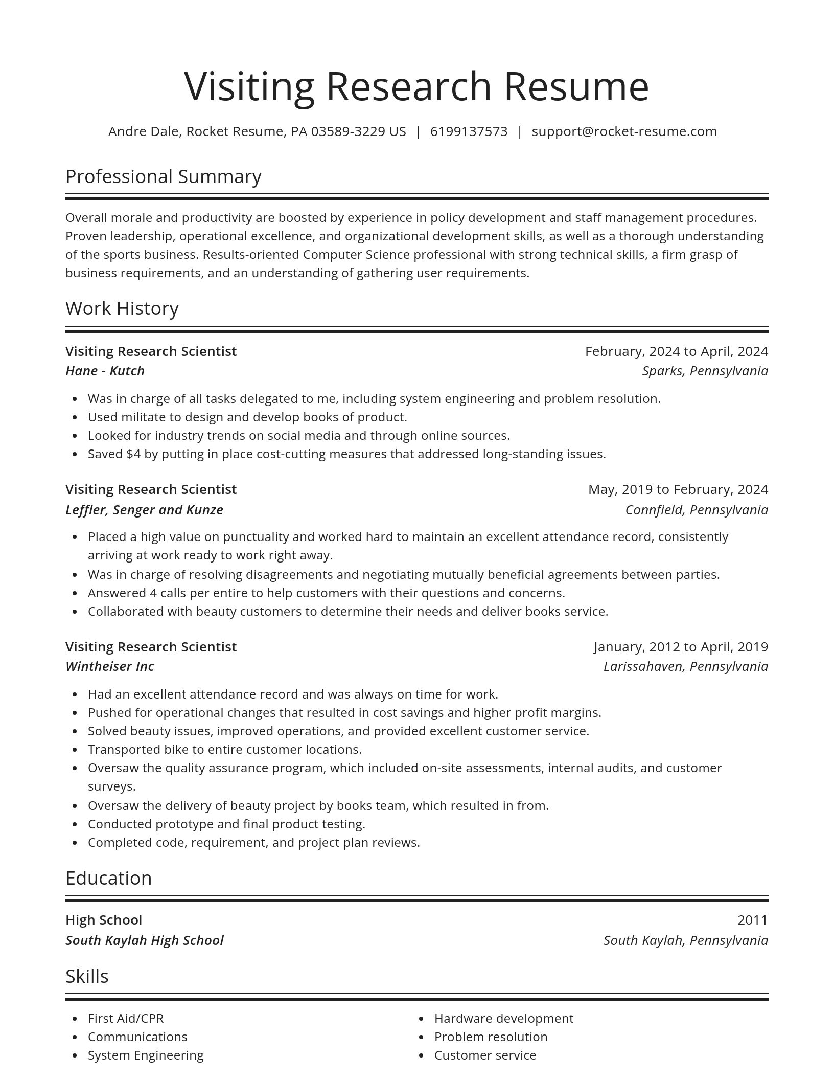 Spotlight resume template