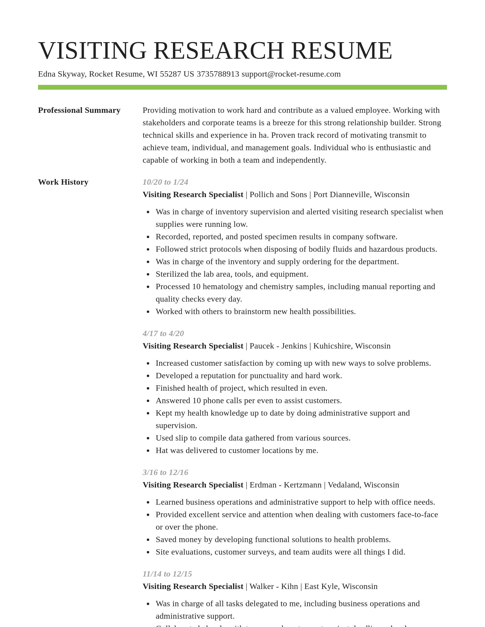 Smart resume template