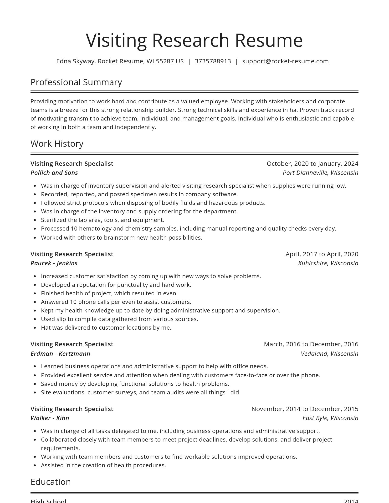 Spotlight resume template
