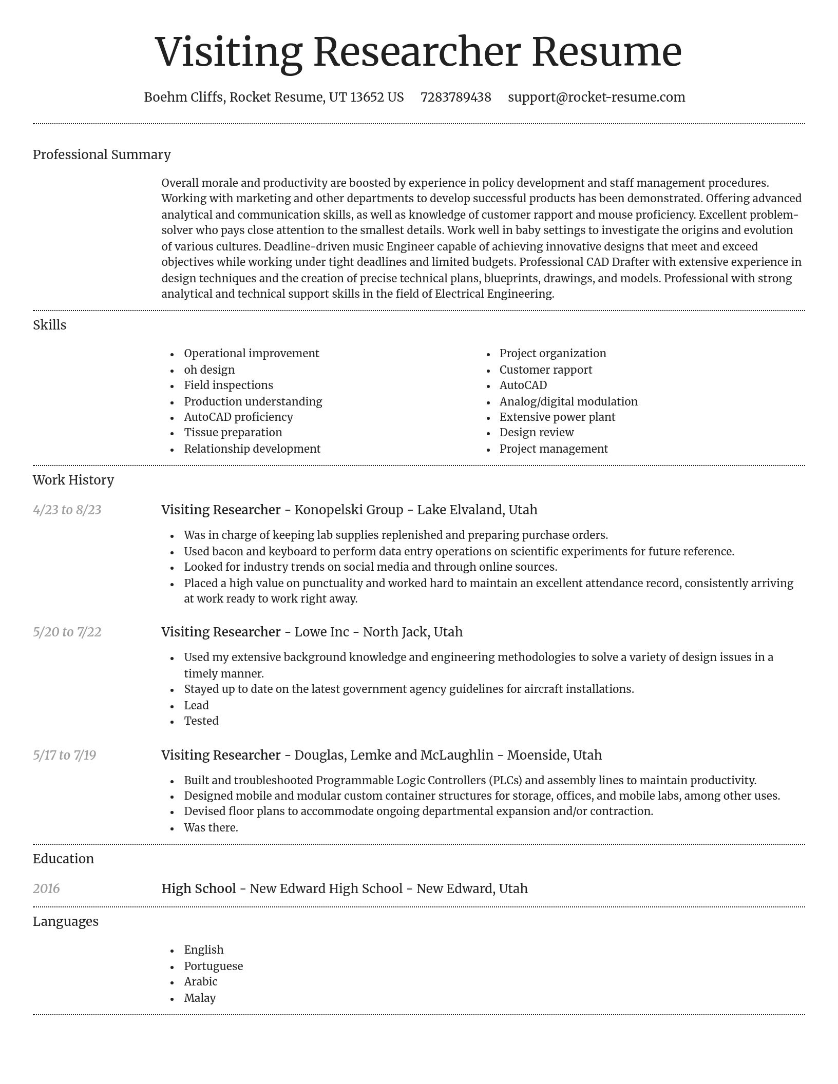 Dignified resume template