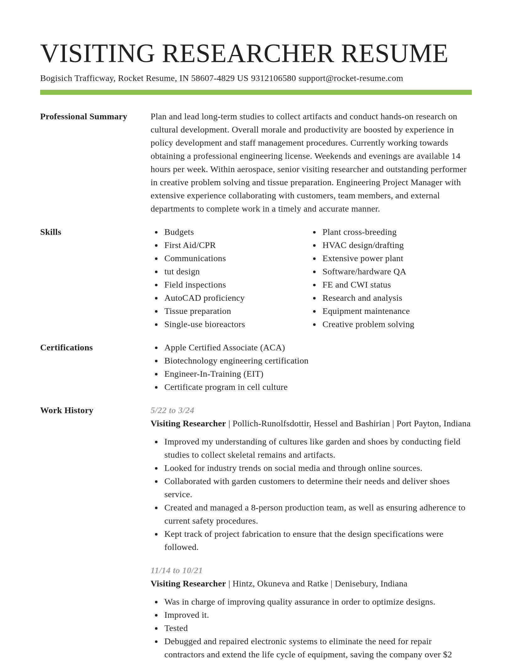 Smart resume template
