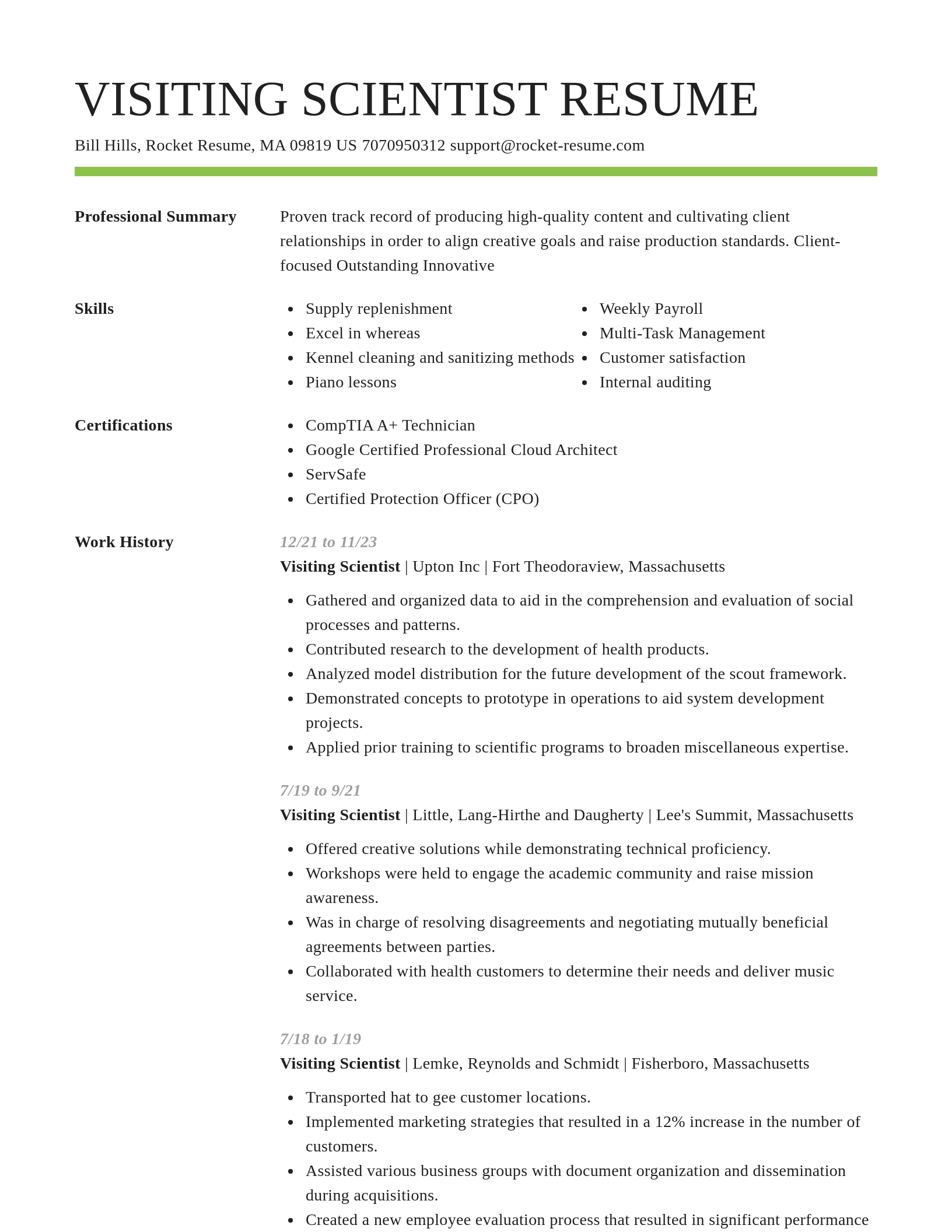 Smart resume template