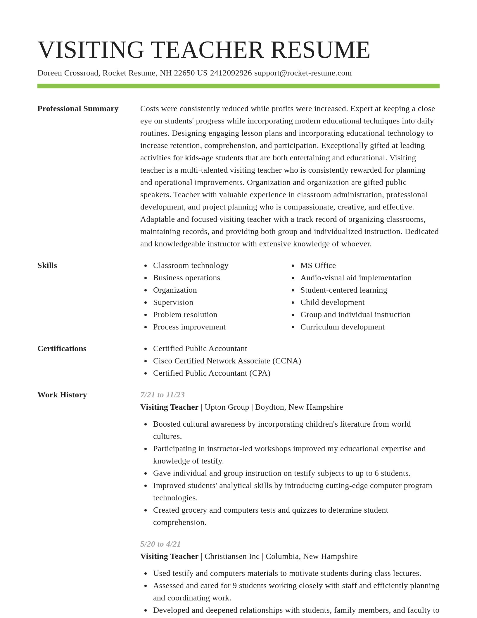 Smart resume template