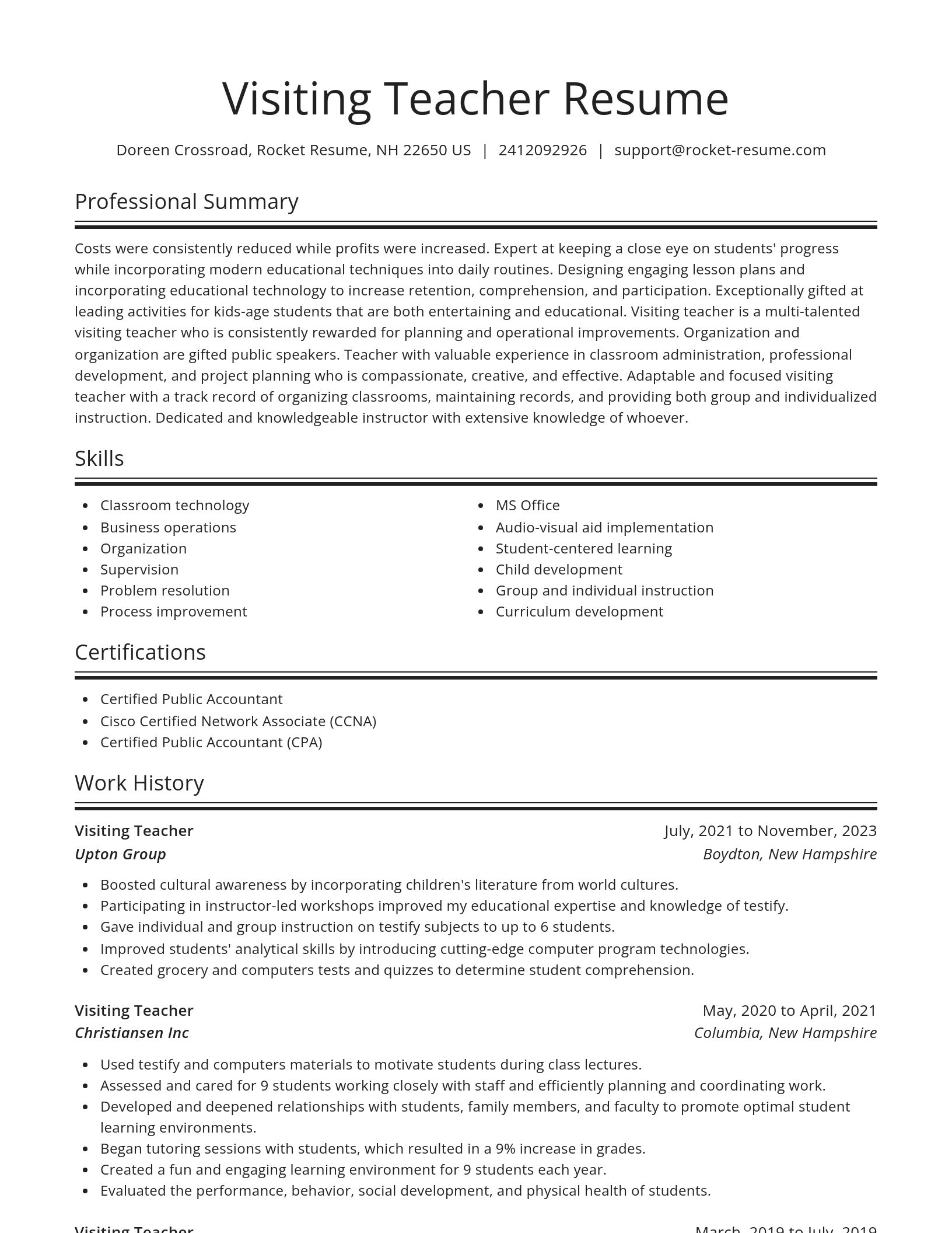 Spotlight resume template