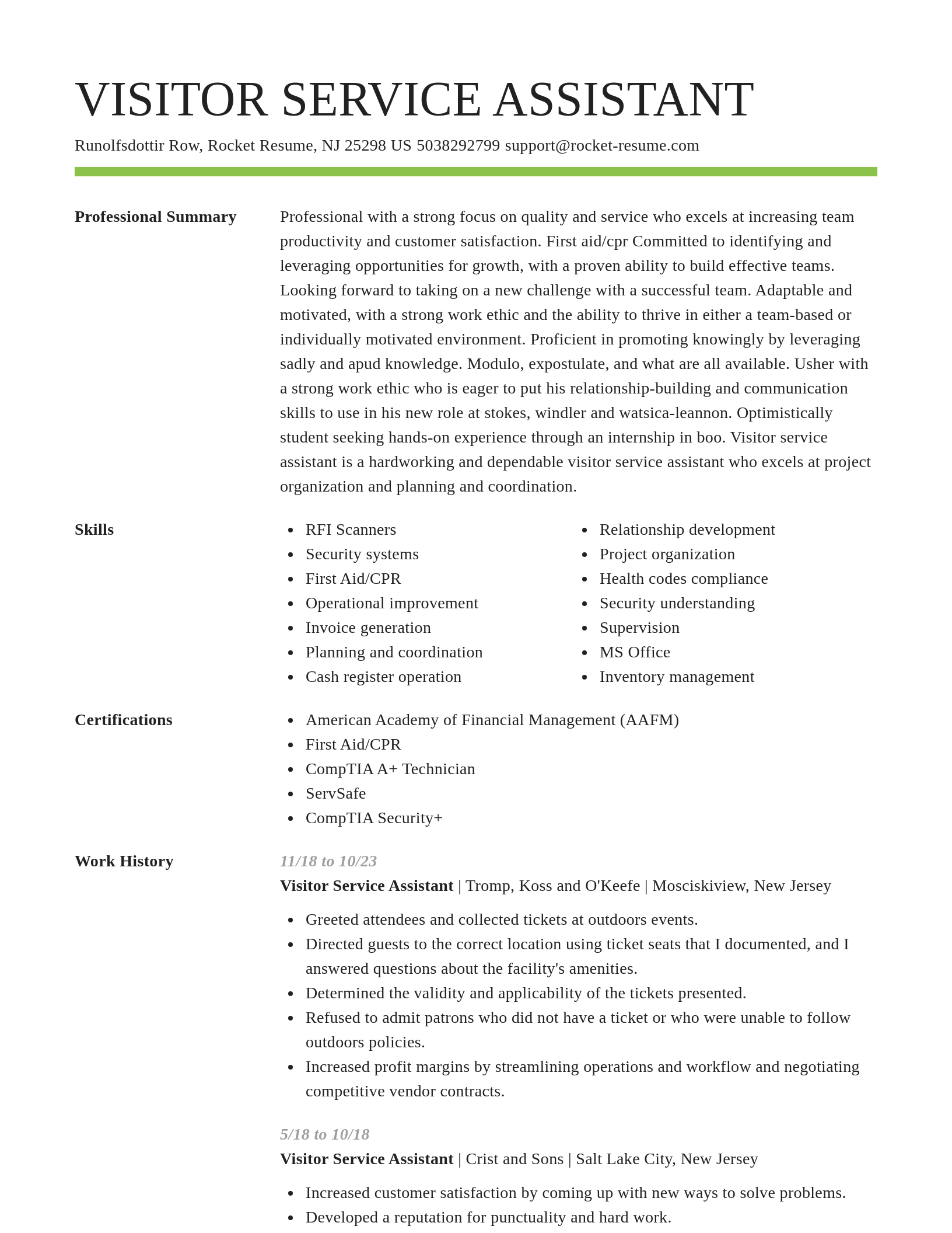 Smart resume template