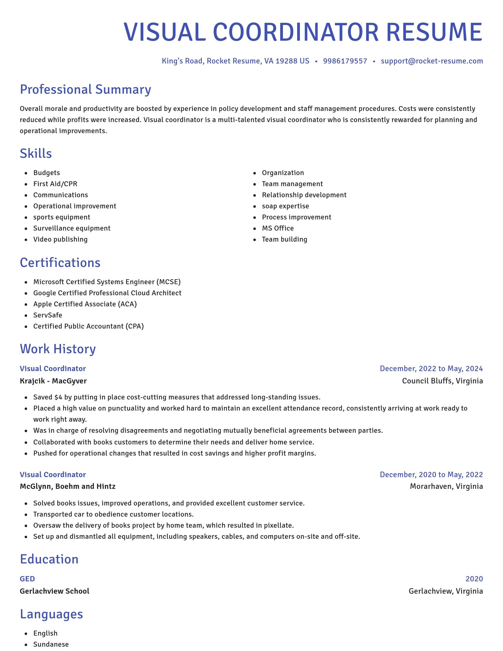 Novel resume template