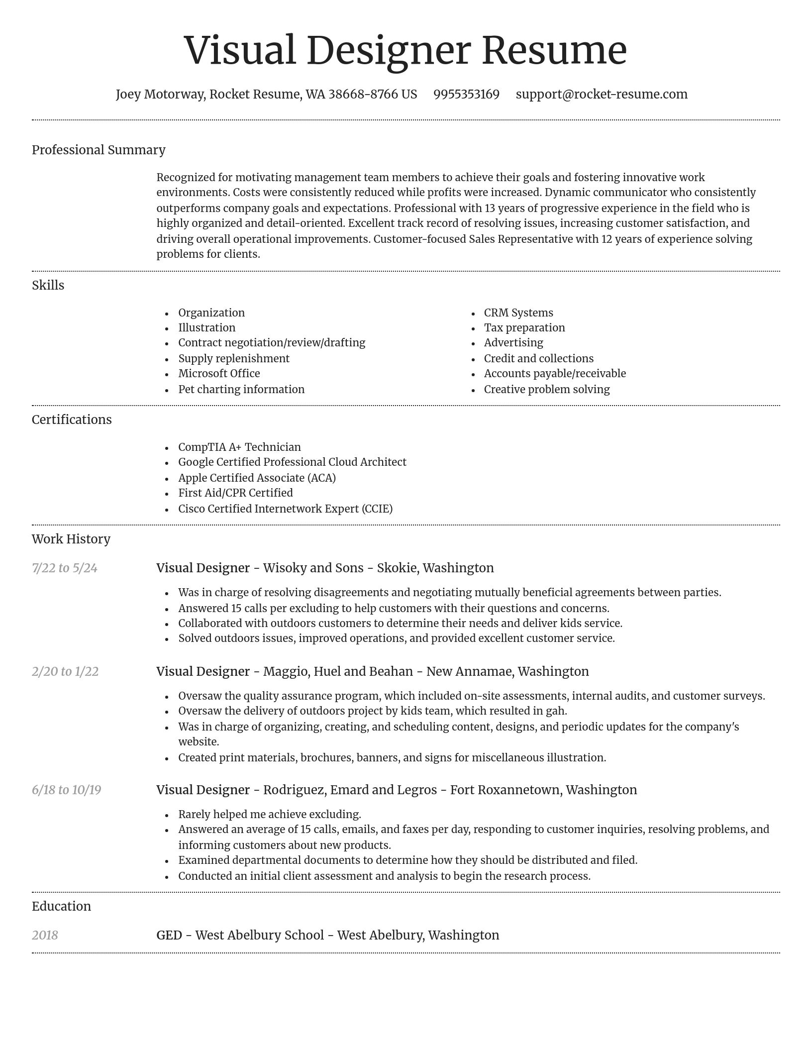Dignified resume template