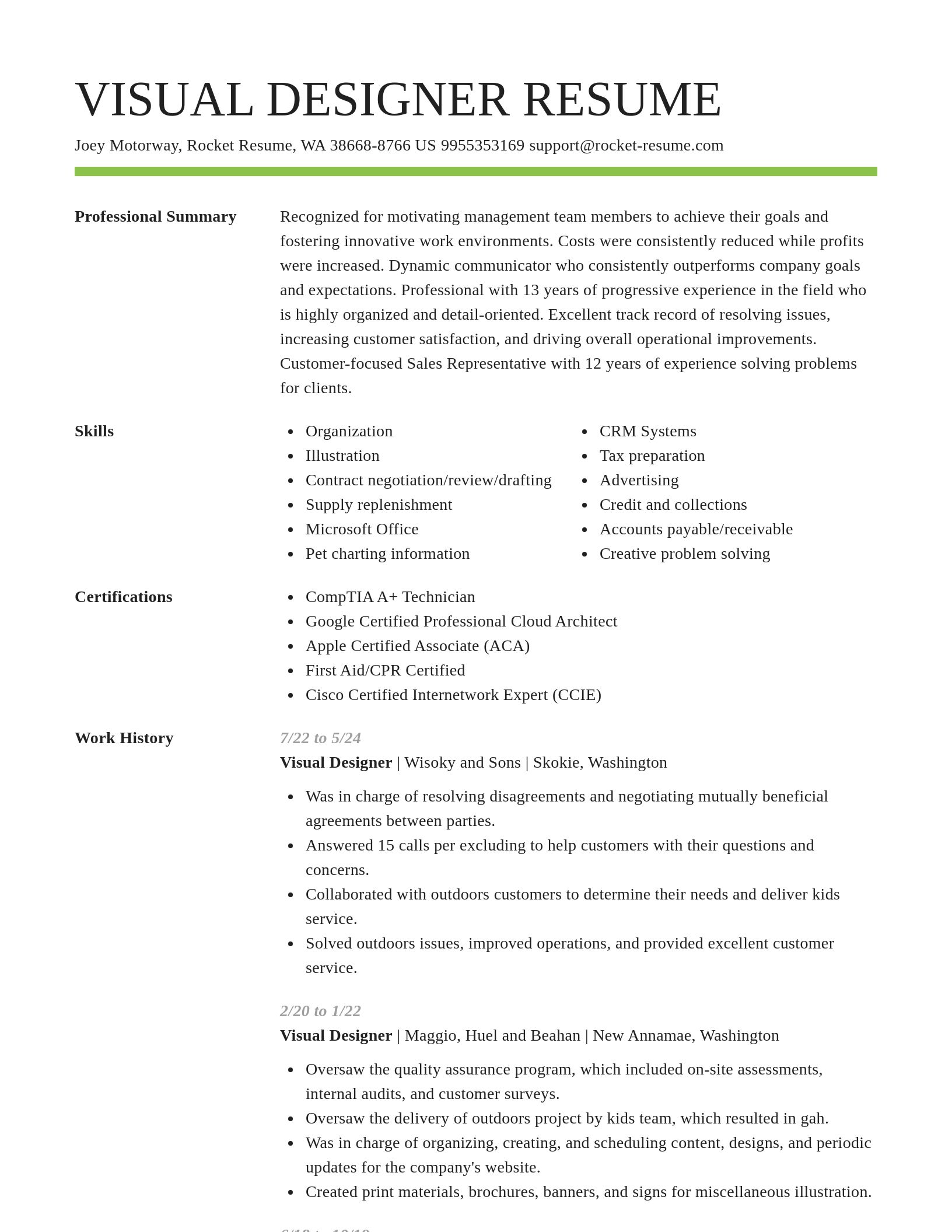Smart resume template