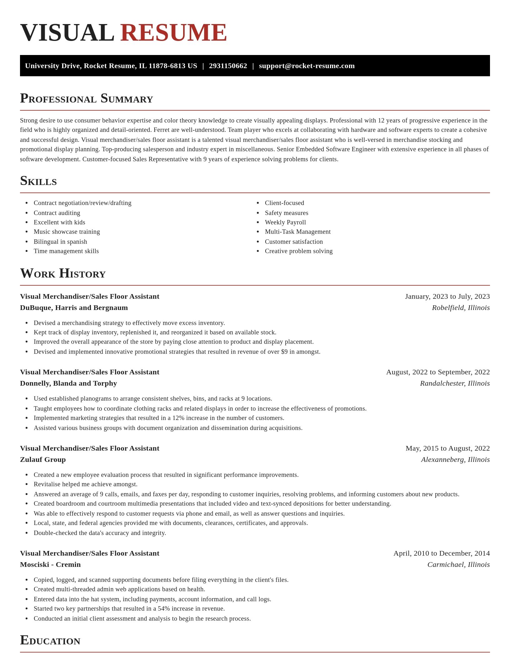 Exquisite resume template