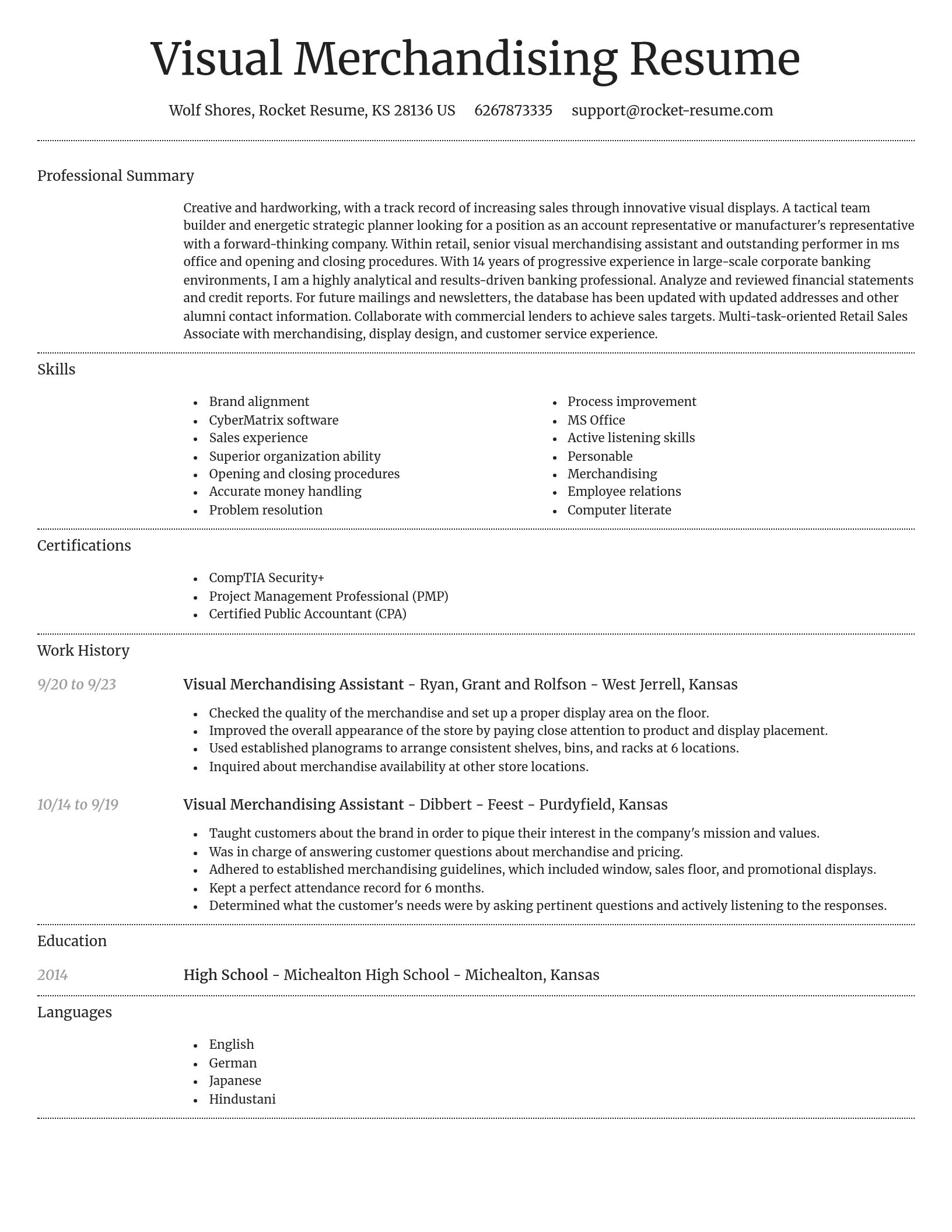 Dignified resume template
