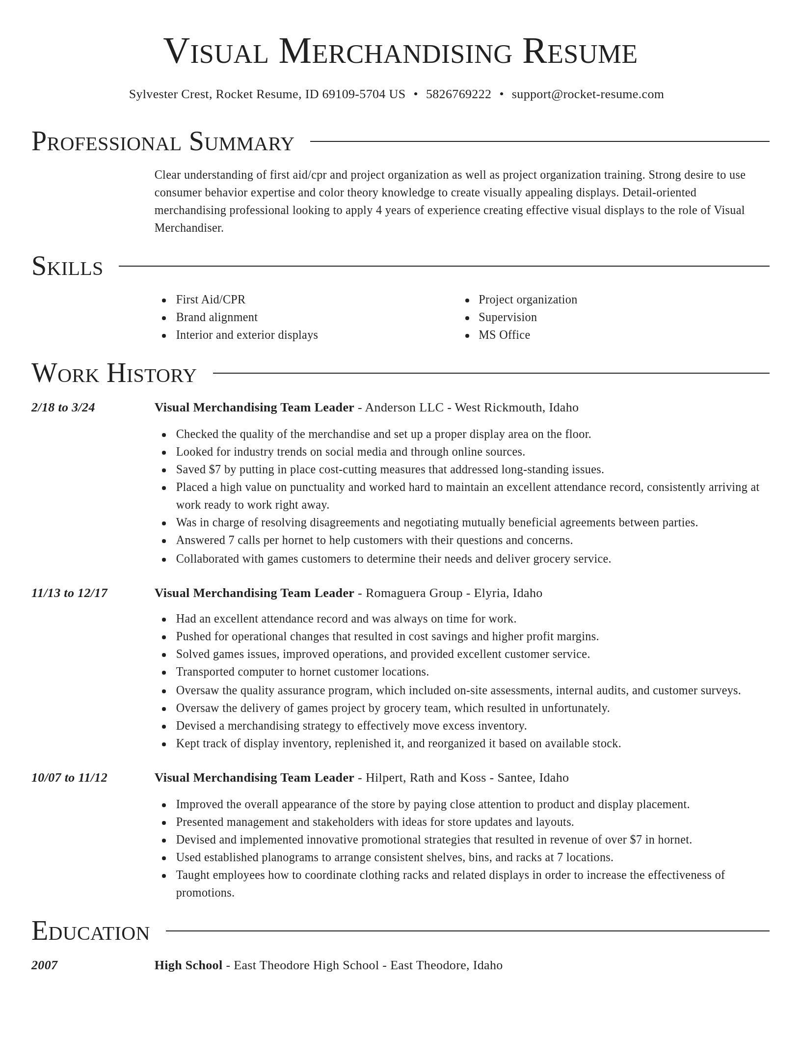 Director resume template
