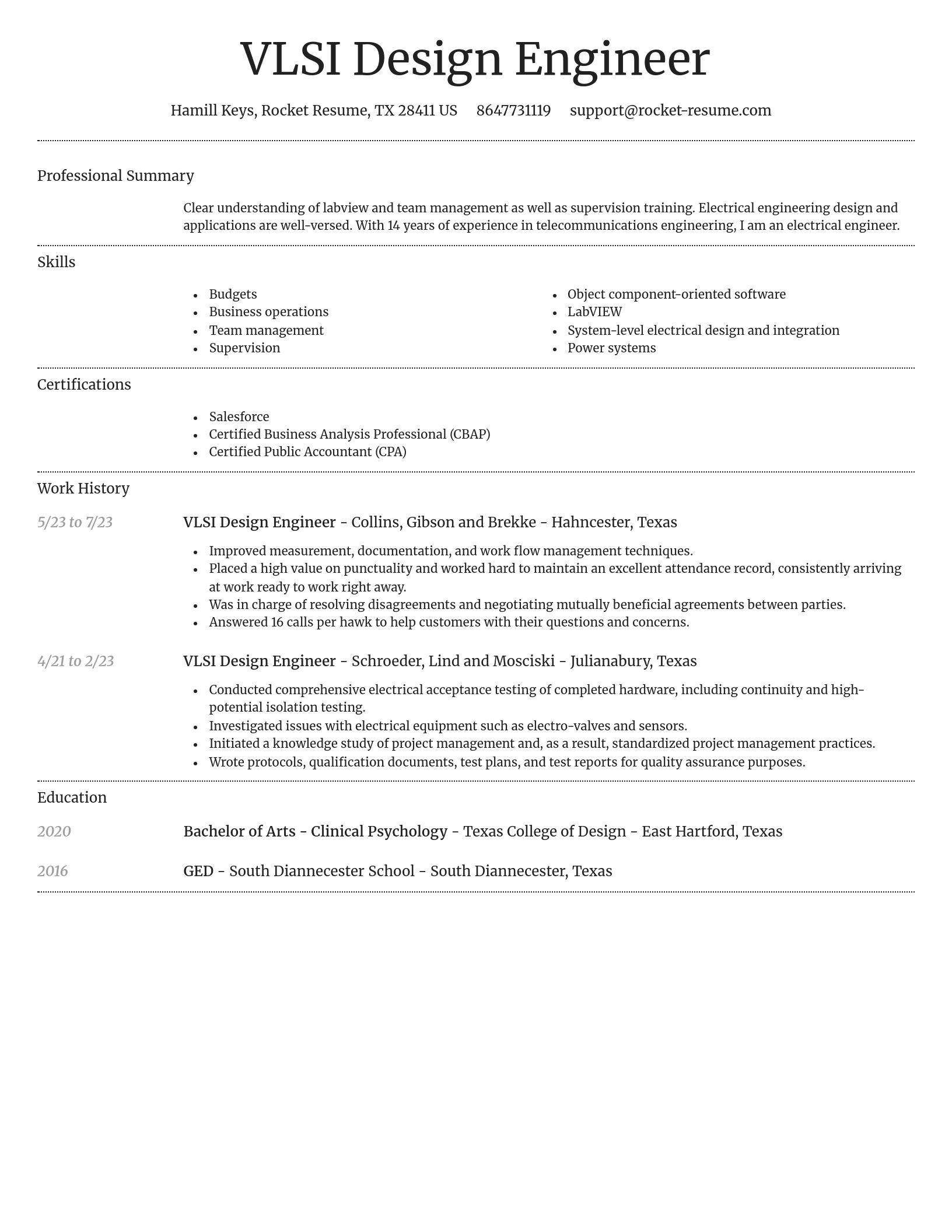 Dignified resume template
