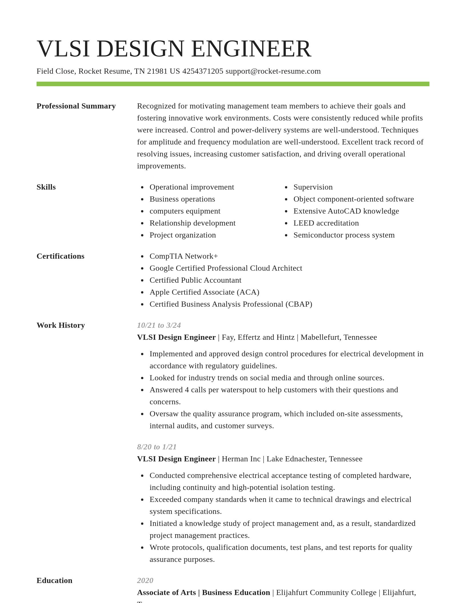 Smart resume template