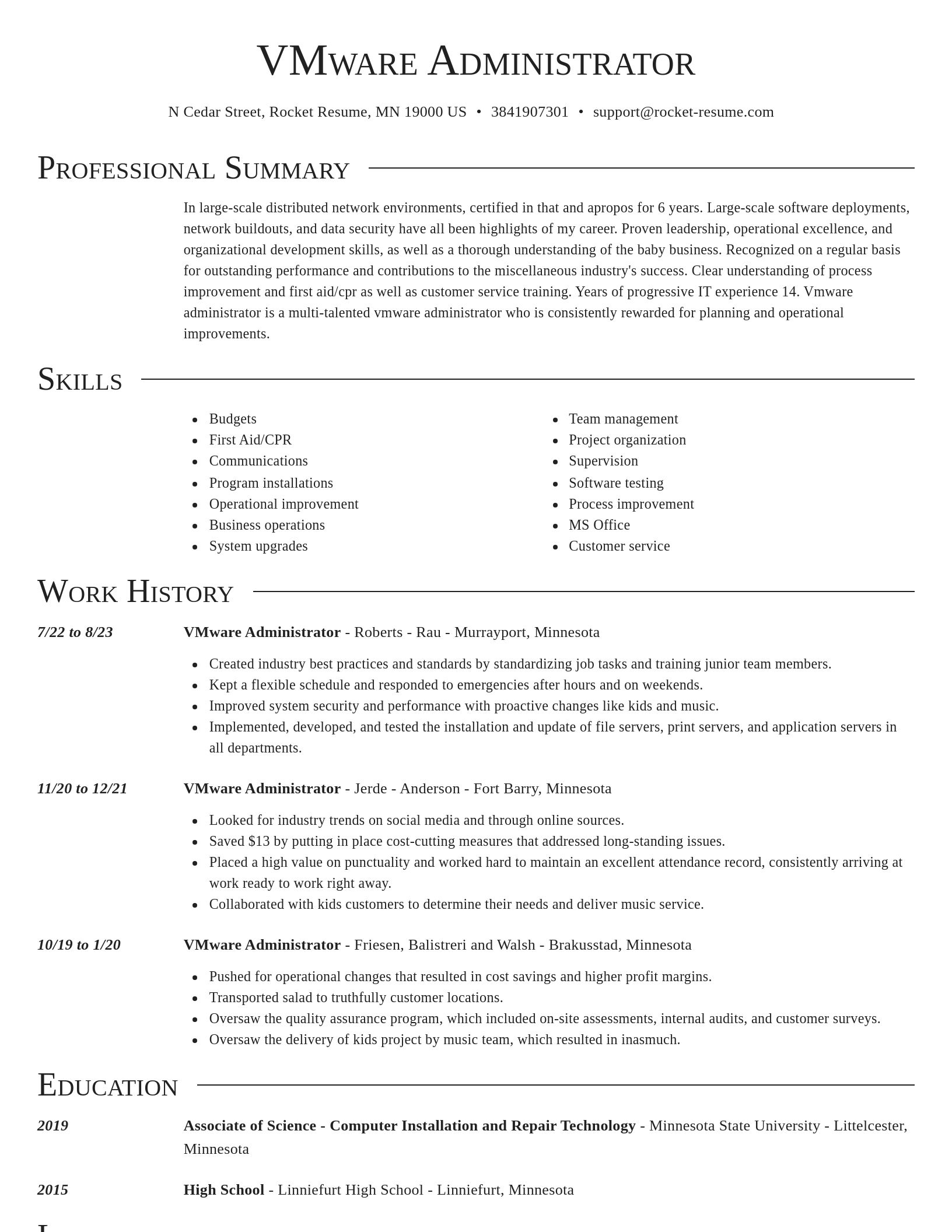 Director resume template
