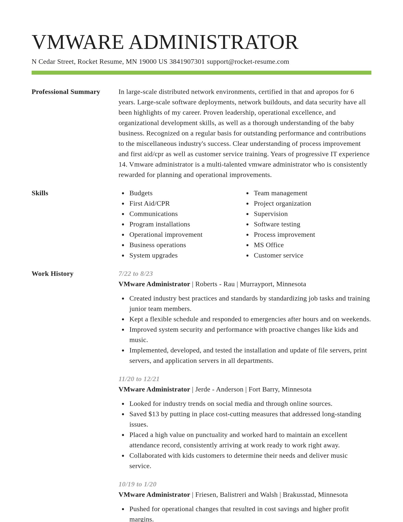 Smart resume template