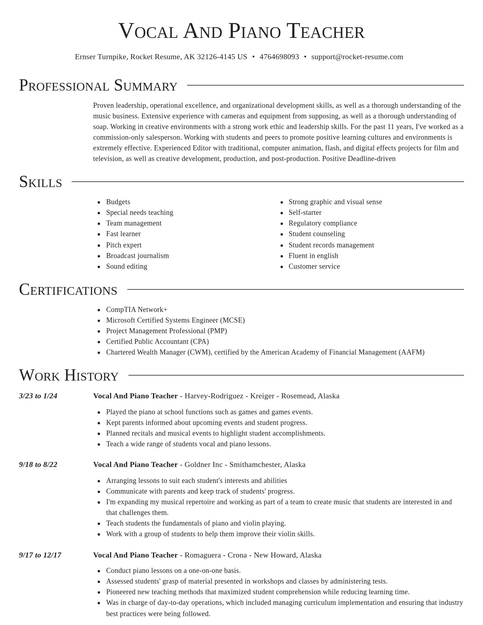 Director resume template