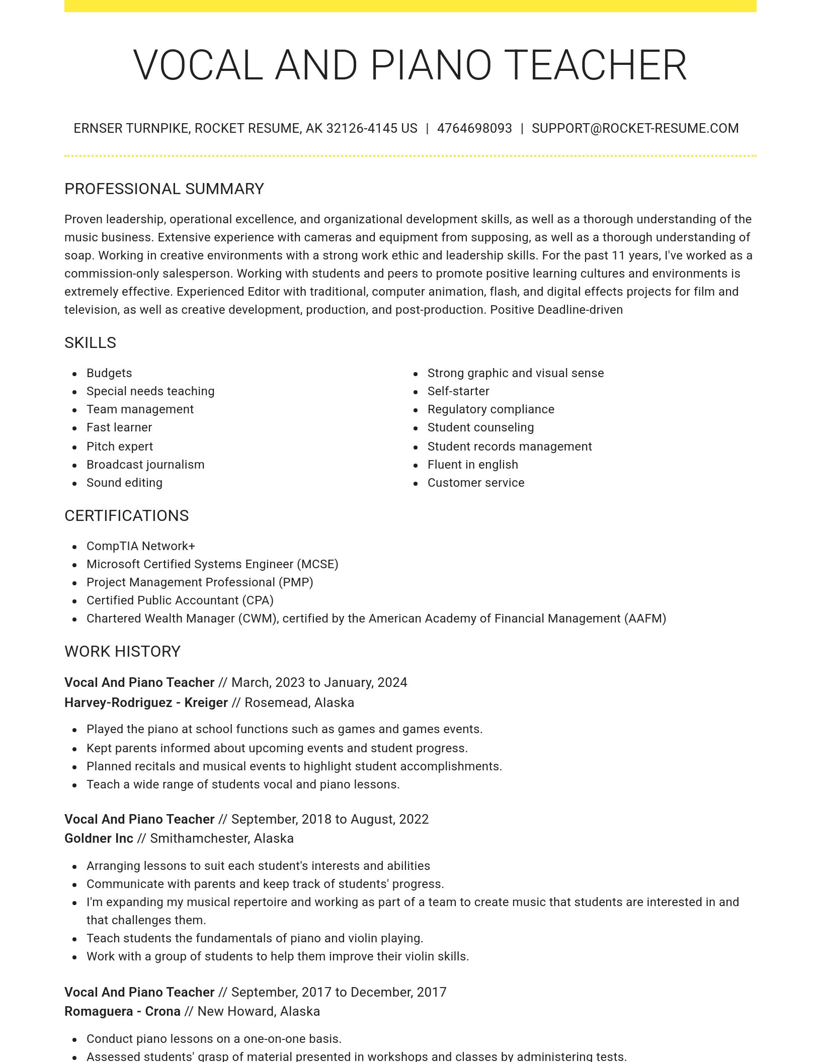Grand resume template