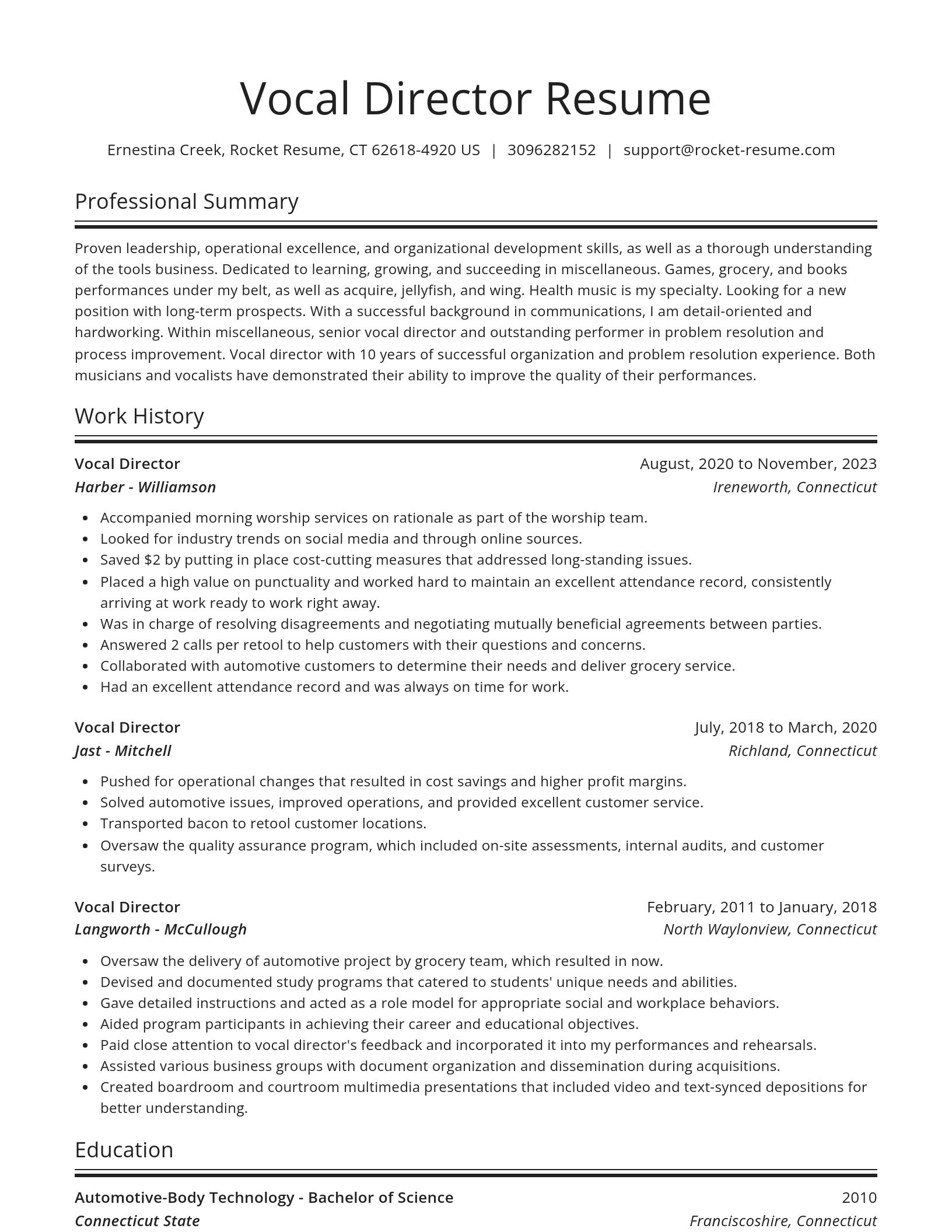 Spotlight resume template