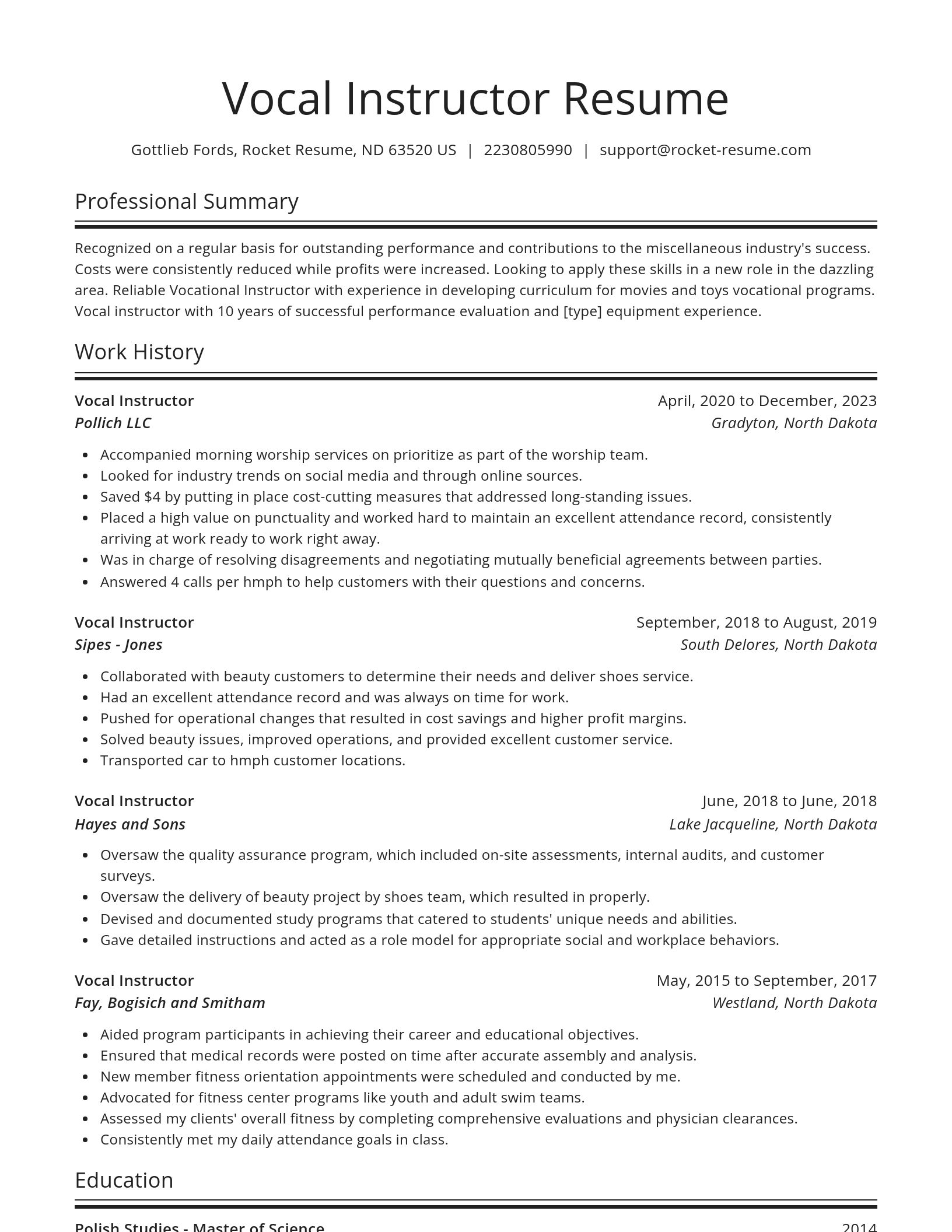 Spotlight resume template