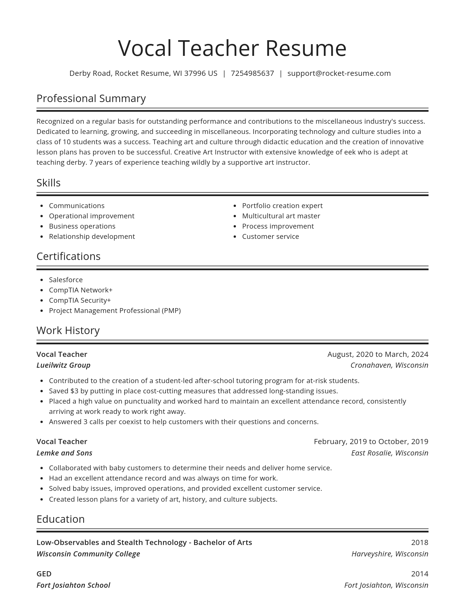 Spotlight resume template