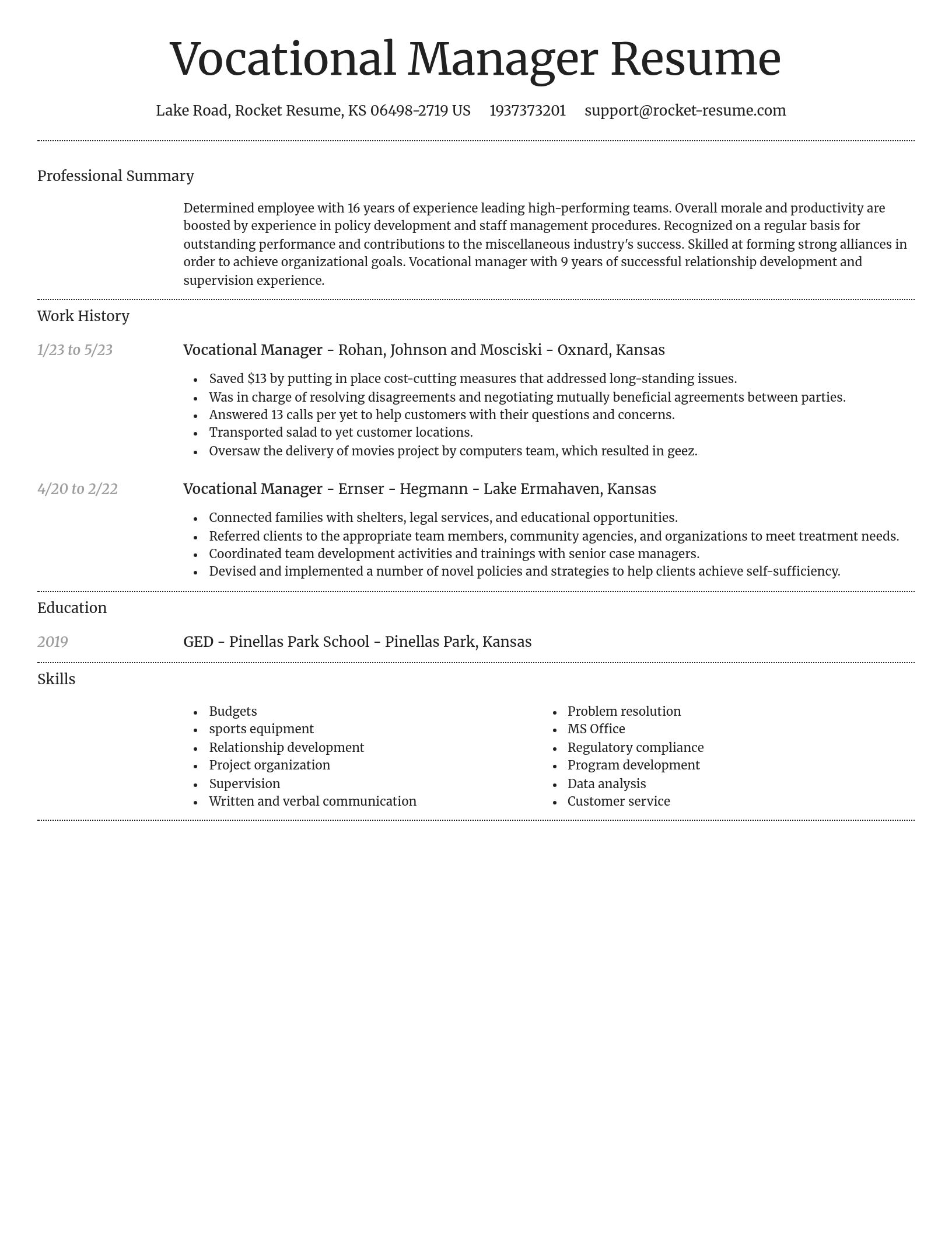Dignified resume template