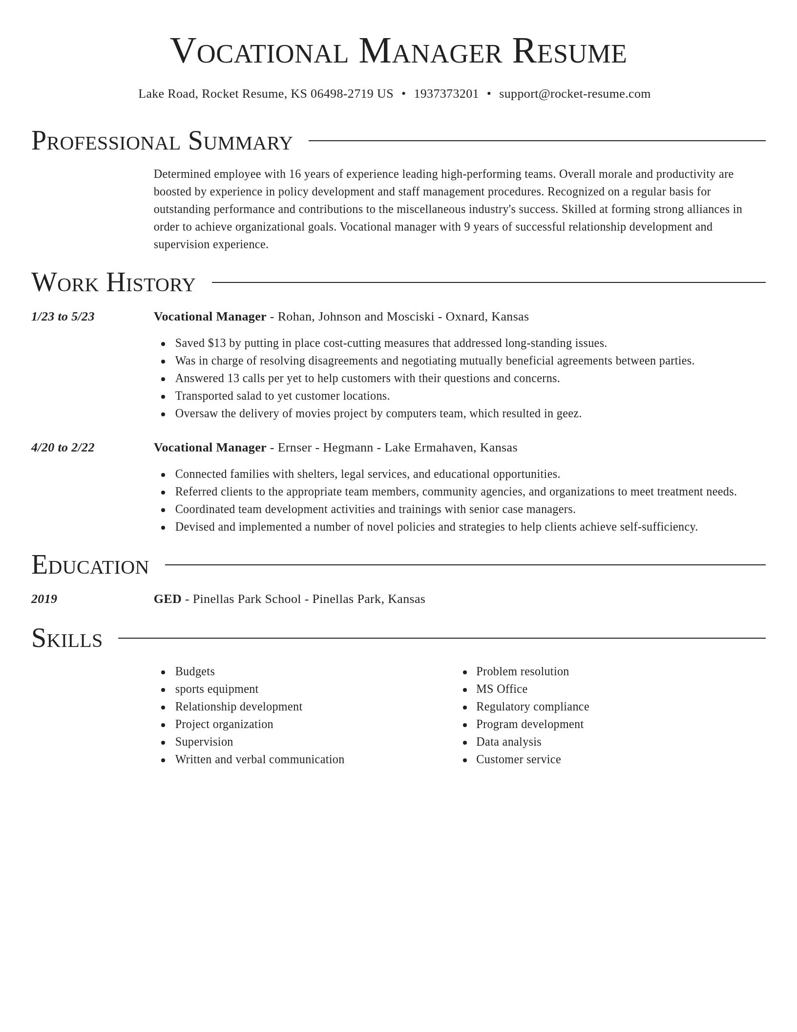 Director resume template