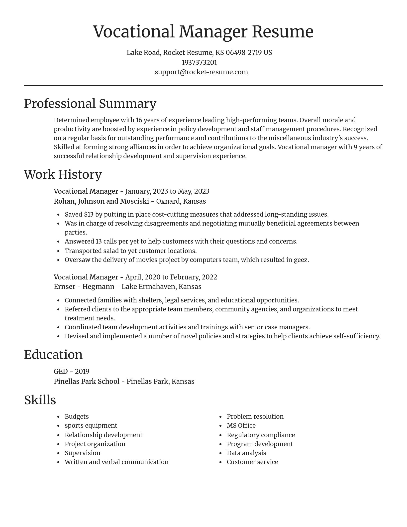 Focal Point resume template