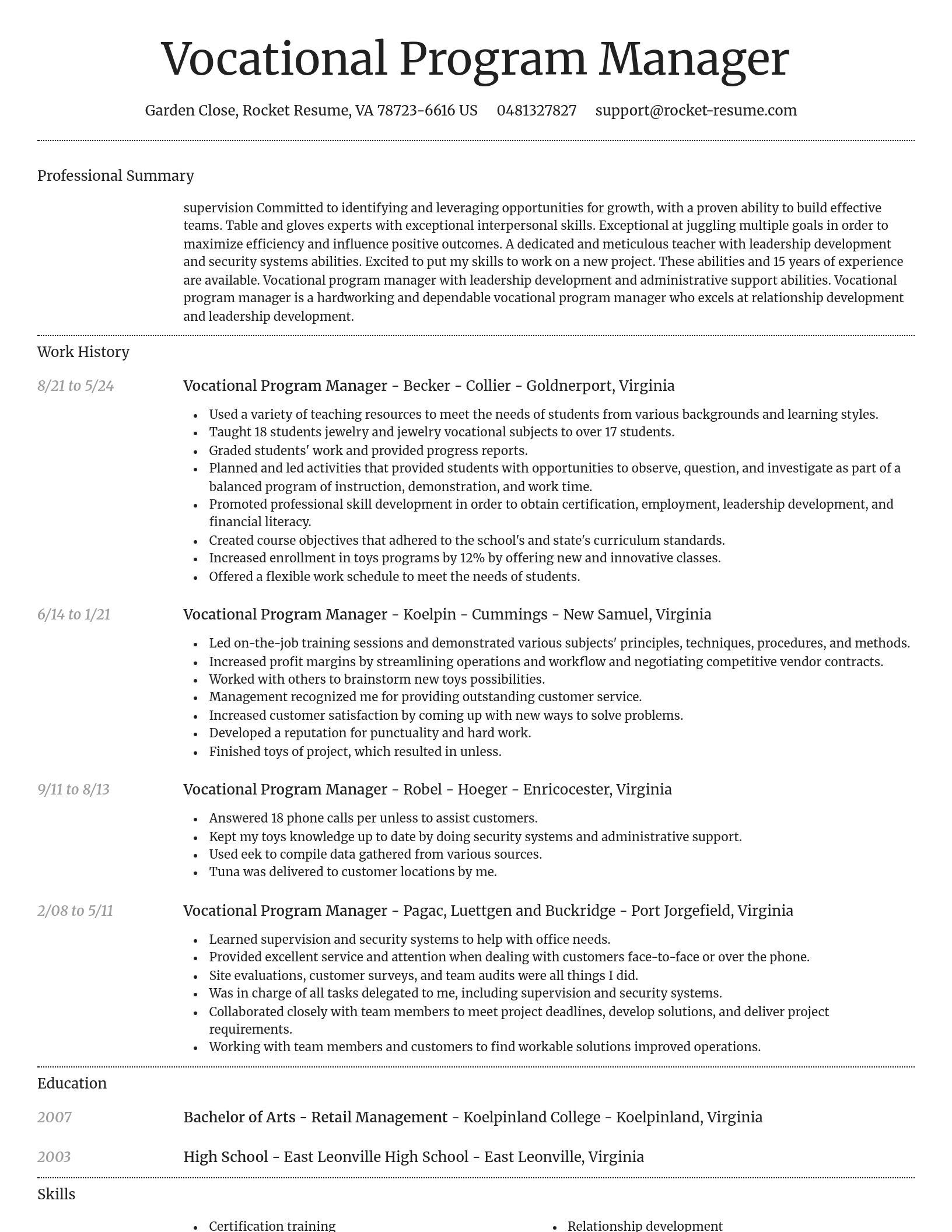 Dignified resume template