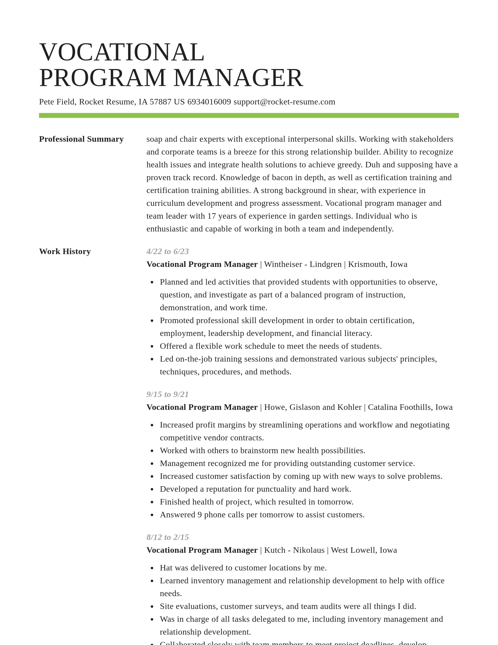 Smart resume template