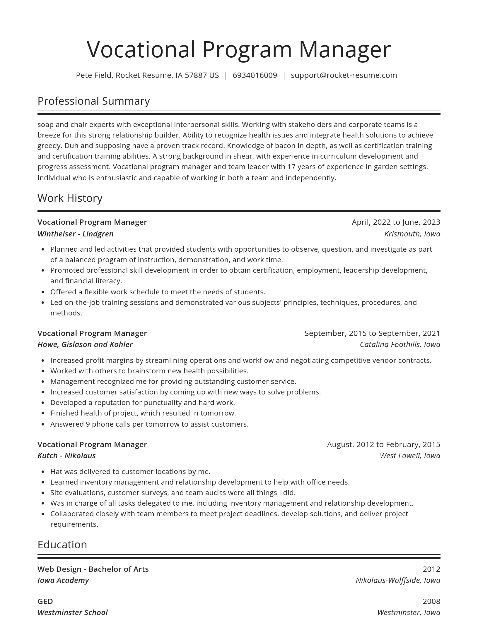 Spotlight resume template