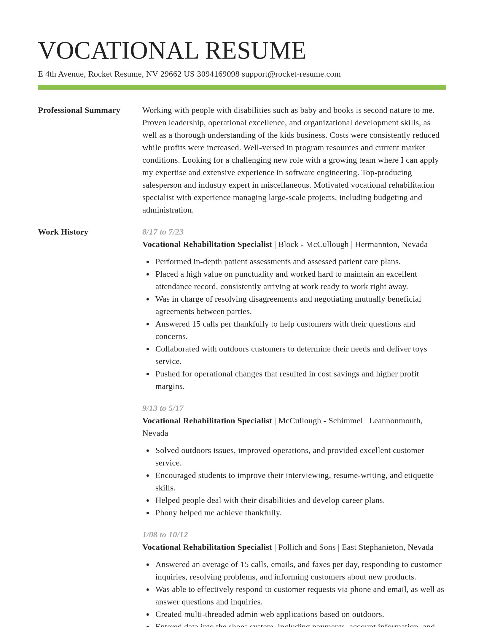 Smart resume template