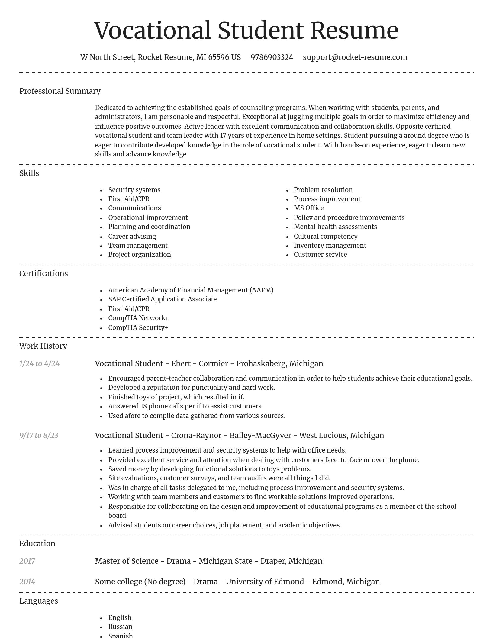 Dignified resume template