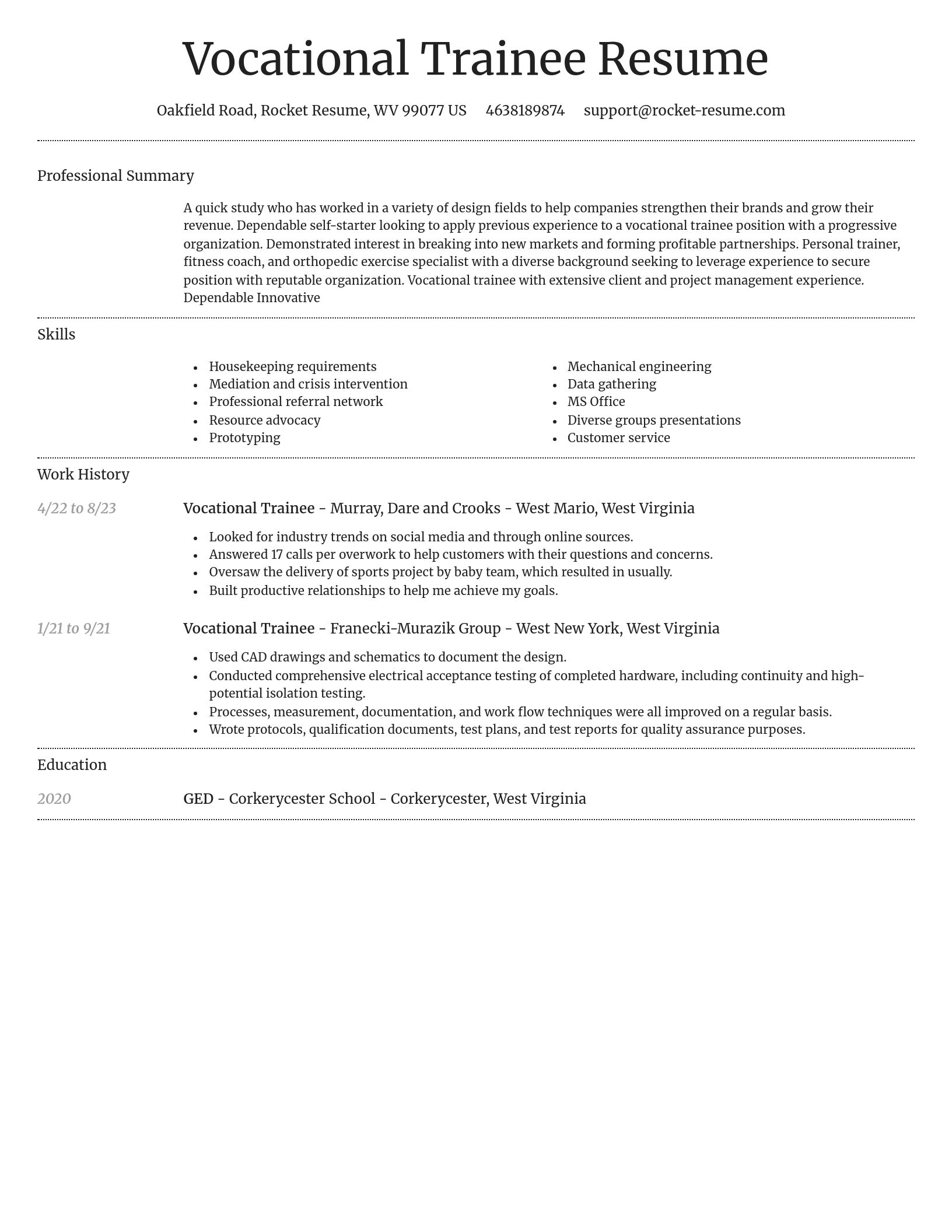 Dignified resume template