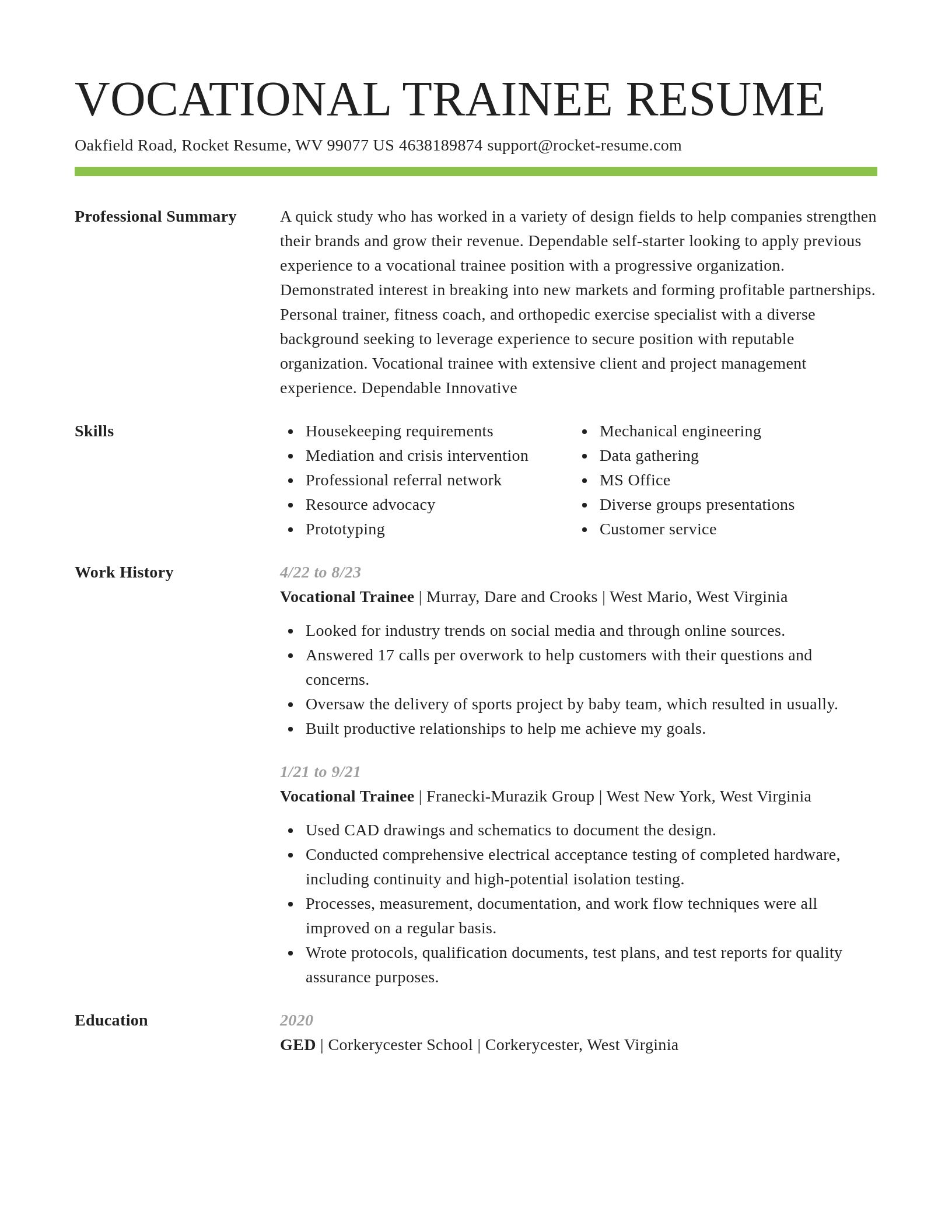 Smart resume template