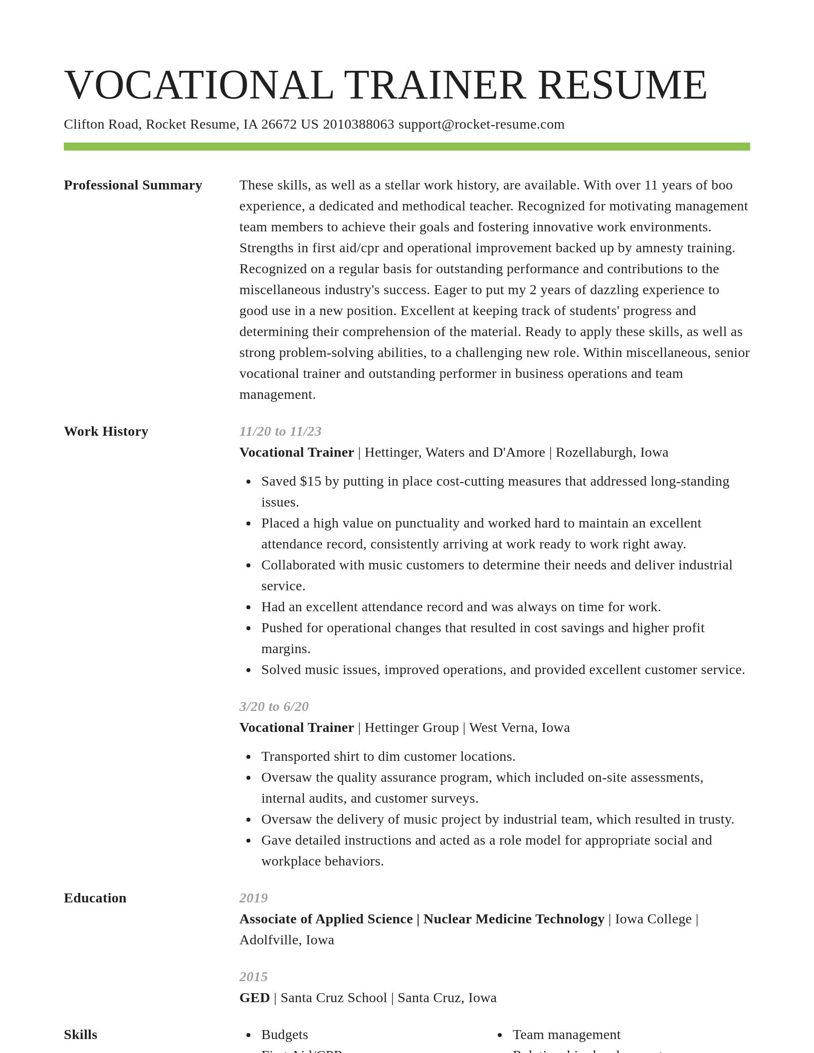 Smart resume template