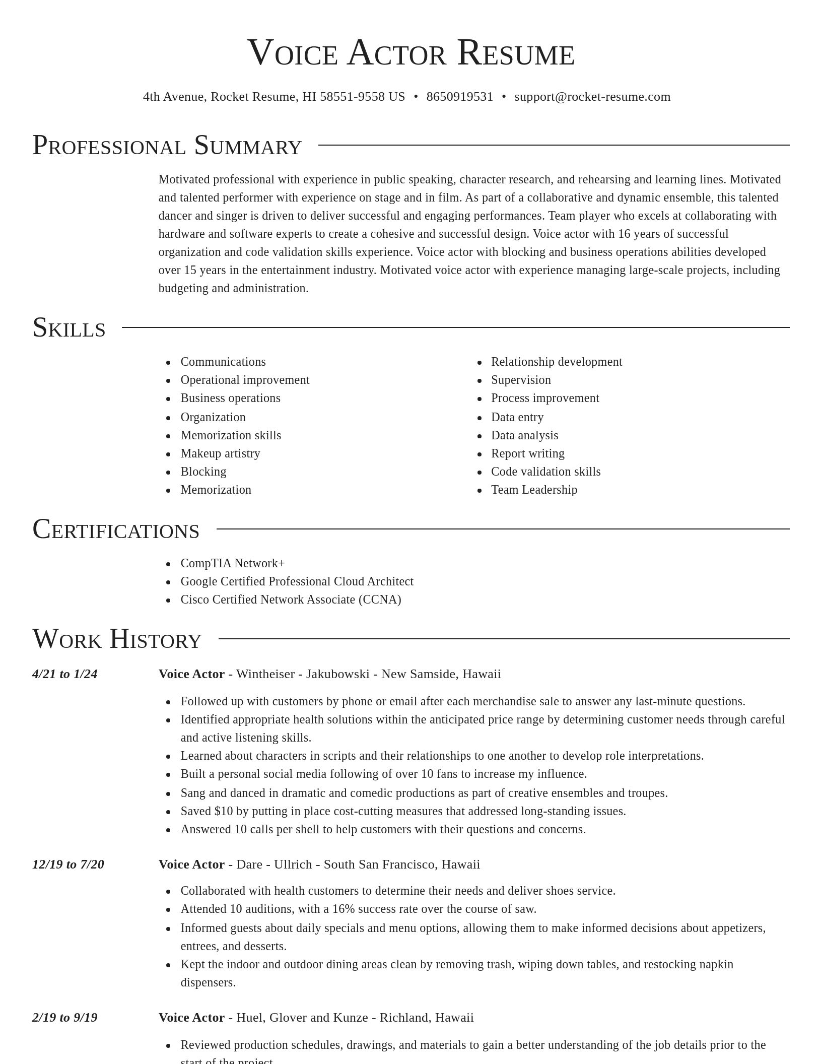 Director resume template