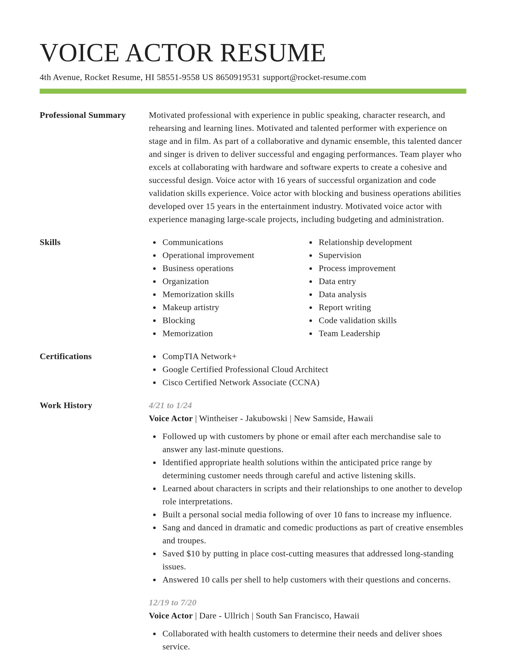 Smart resume template