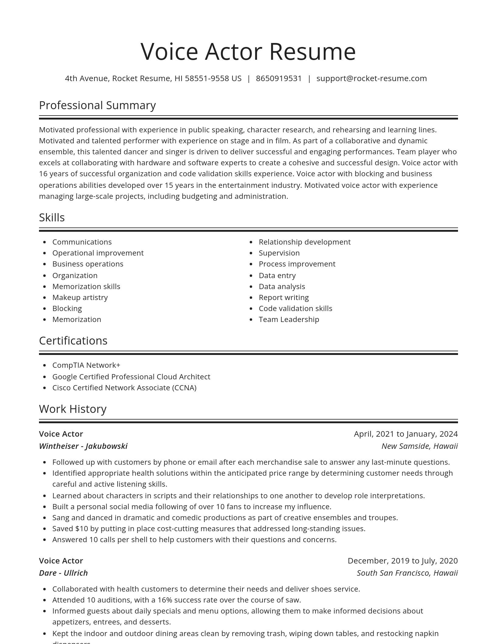 Spotlight resume template