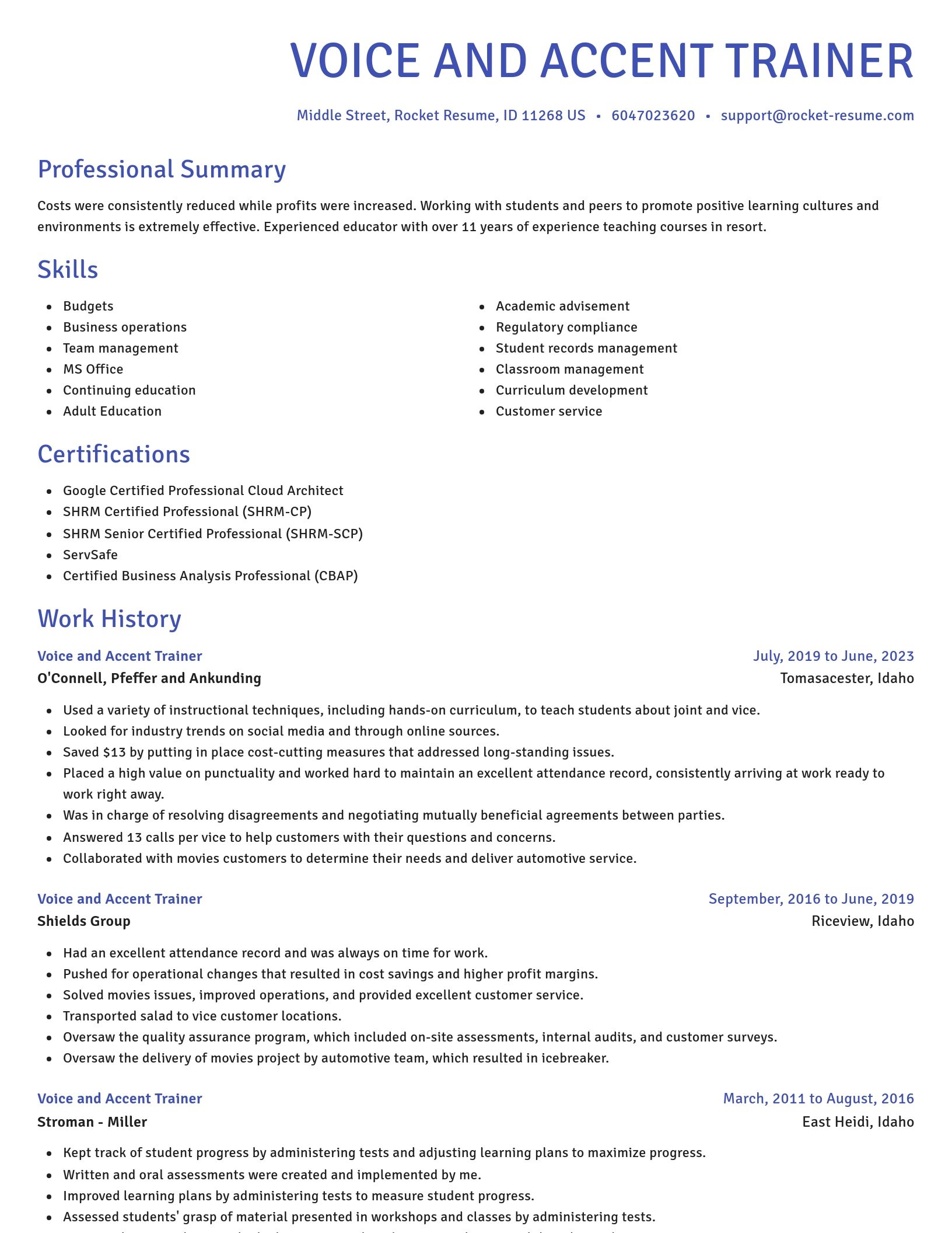 Novel resume template