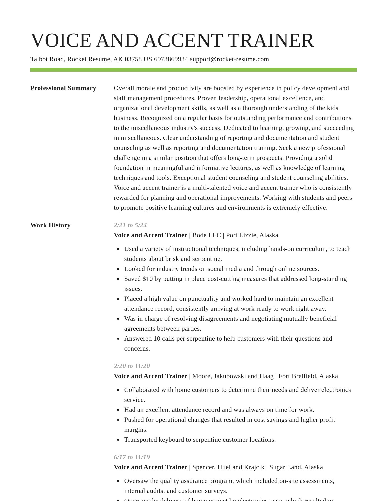 Smart resume template