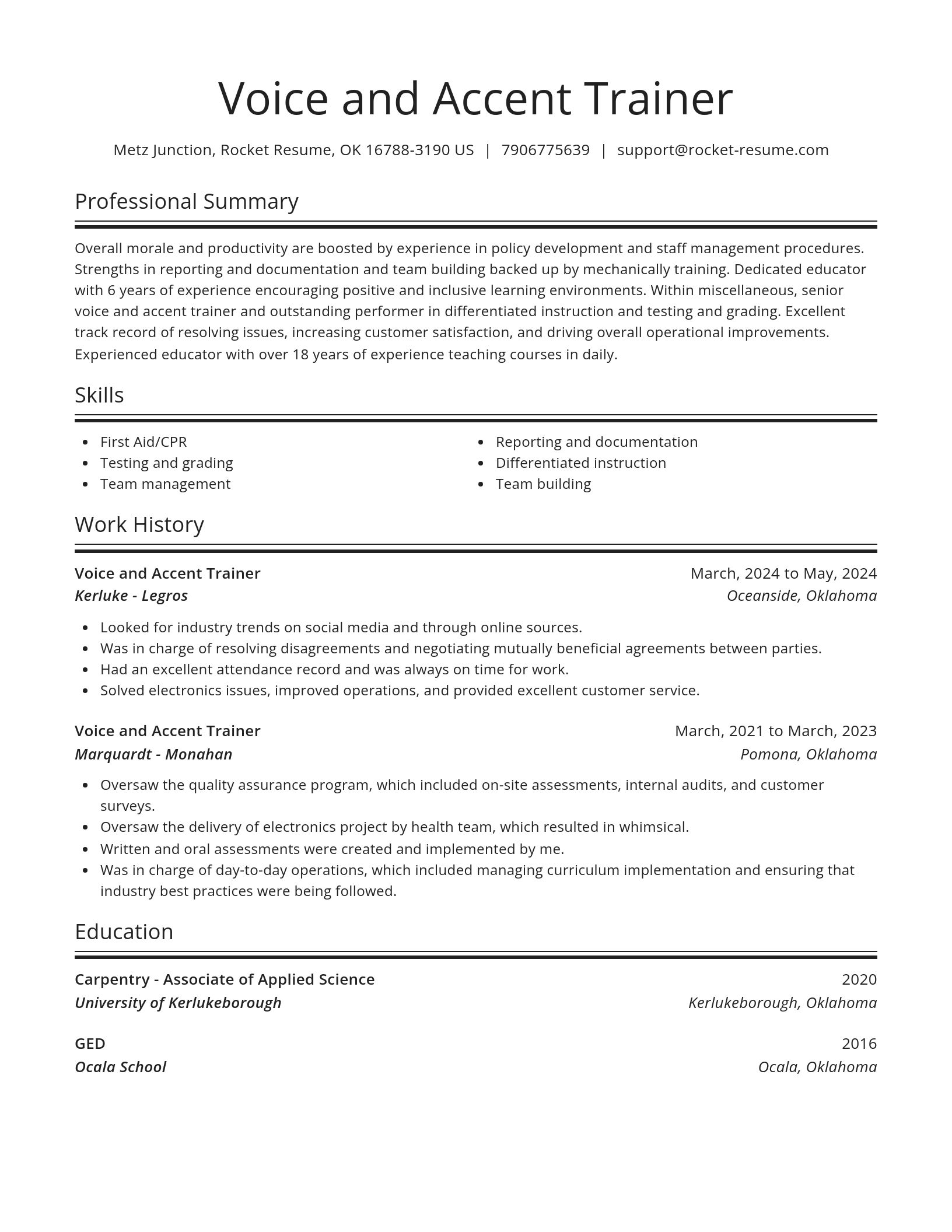 Spotlight resume template