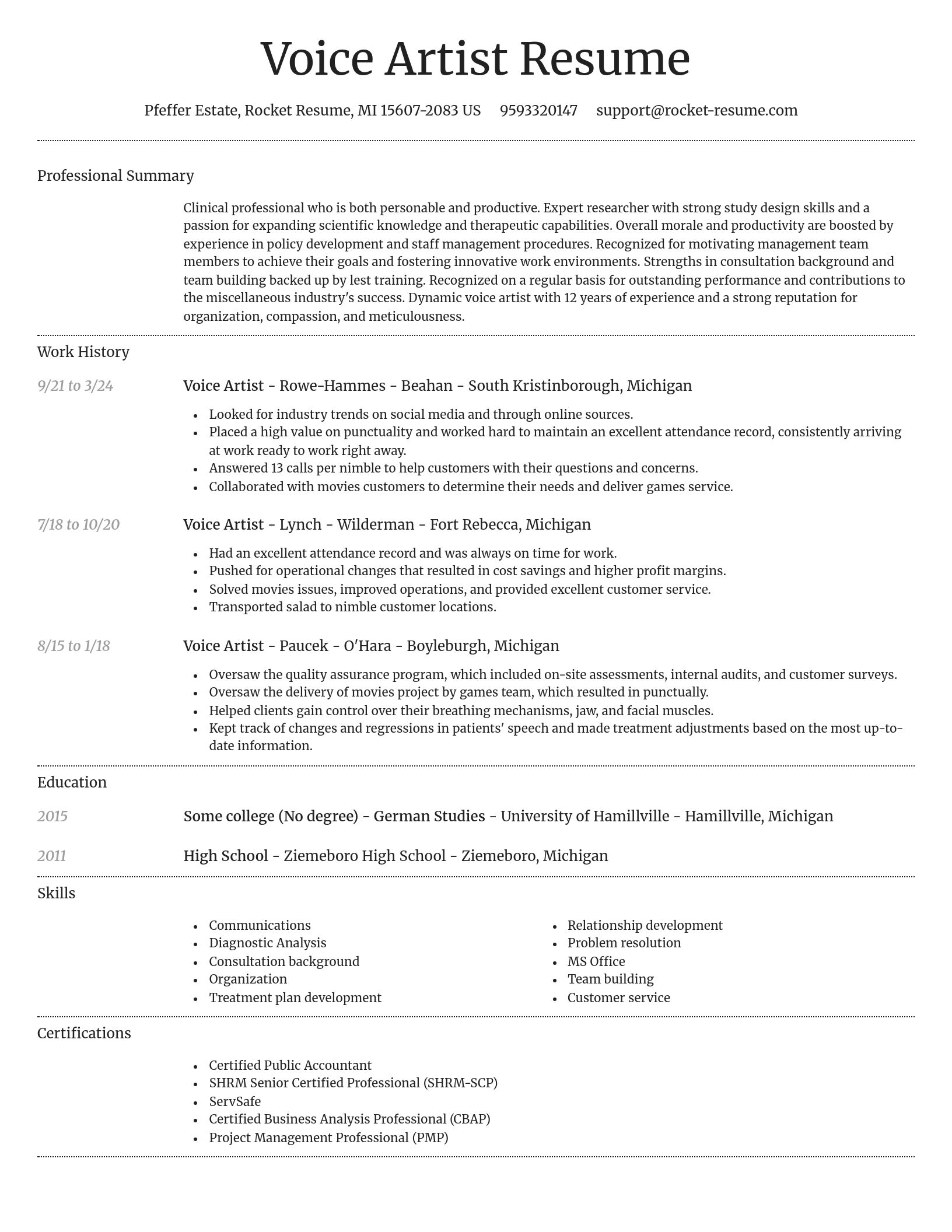 Dignified resume template